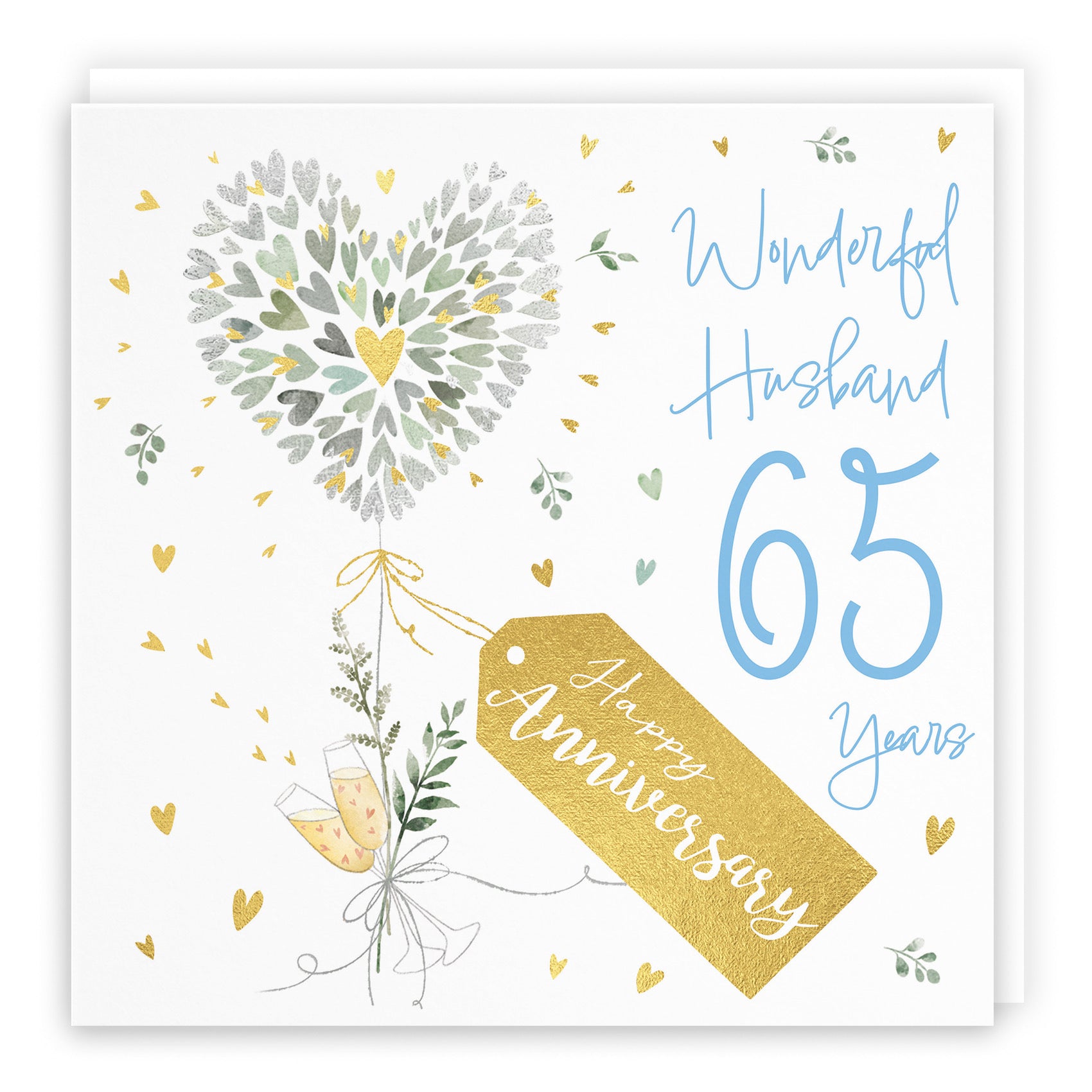 Husband 65th Anniversary Card Contemporary Hearts Milo's Gallery - Default Title (B0CKJ7LNVN)