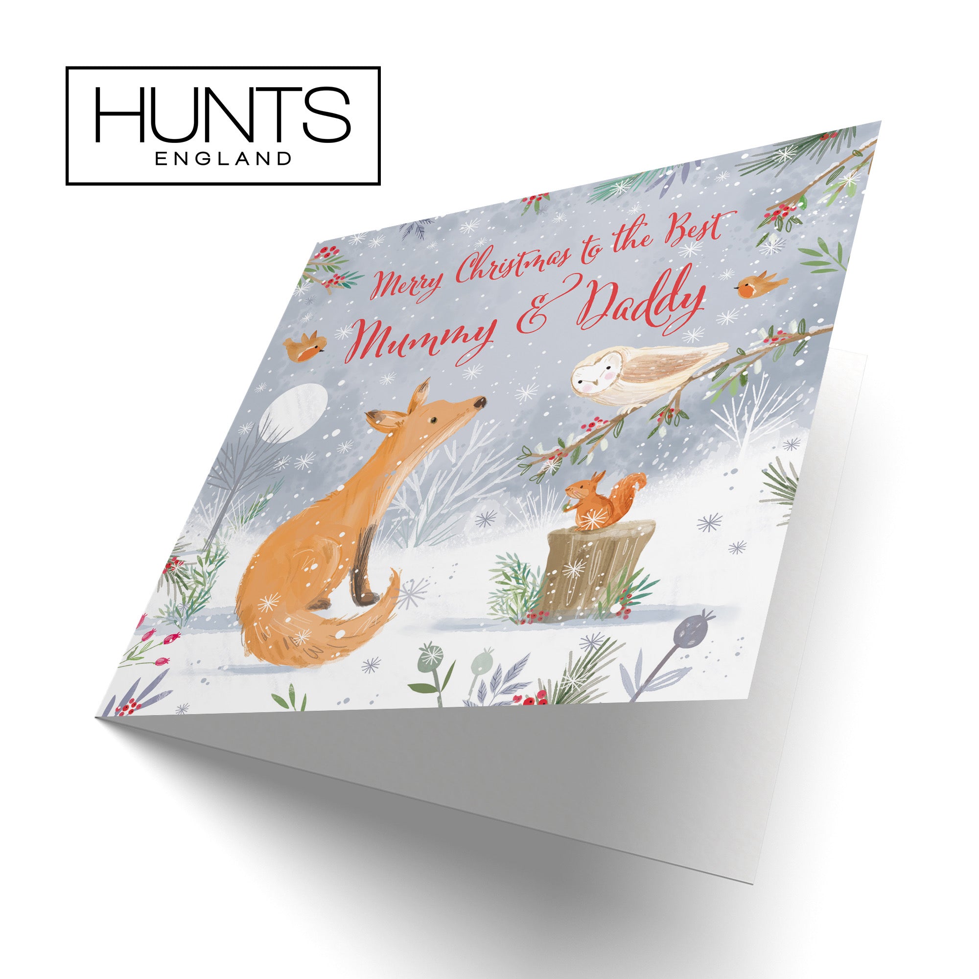 Mummy And Daddy Cute Fox Christmas Card Nature's Treasures - Default Title (B0CMJ43X8Y)