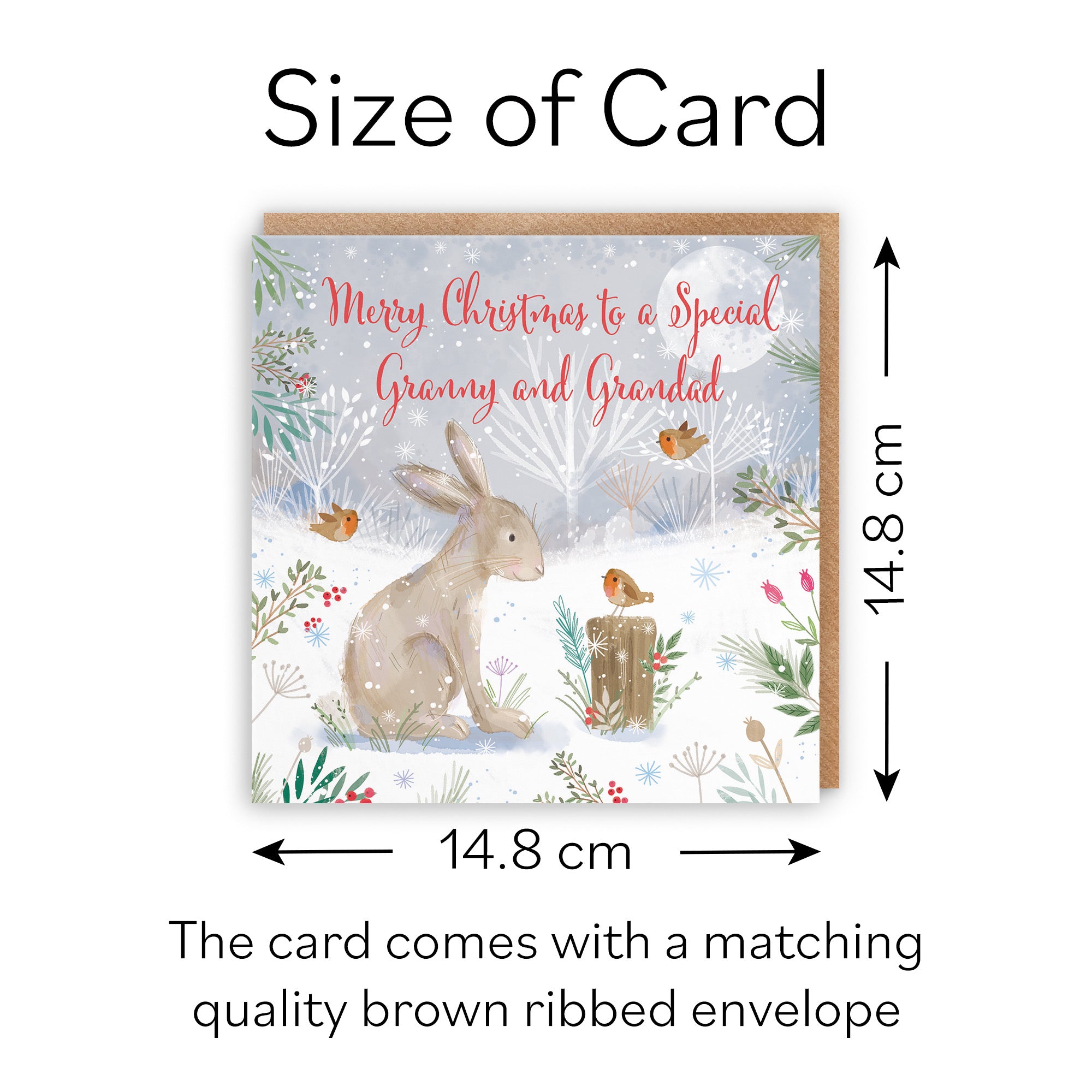 Granny And Grandad Cute Hare Christmas Card Nature's Treasures - Default Title (B0CMJC3VLD)