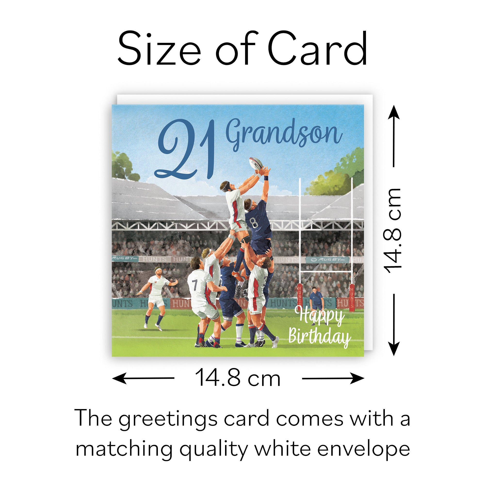 21st Grandson Rugby Birthday Card Milo's Gallery - Default Title (B0CPQZHRJK)