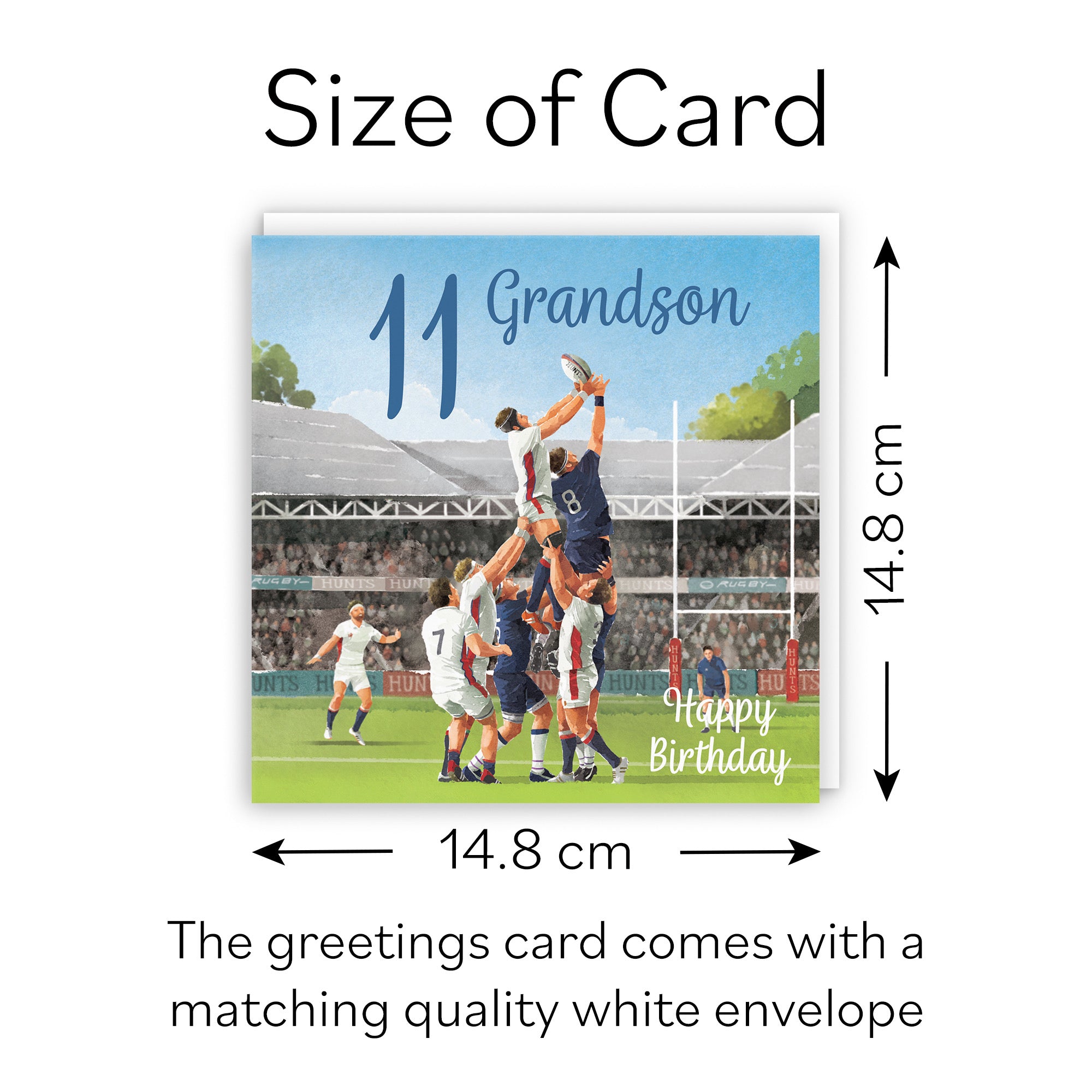 11th Grandson Rugby Birthday Card Milo's Gallery - Default Title (B0CPR42NB7)