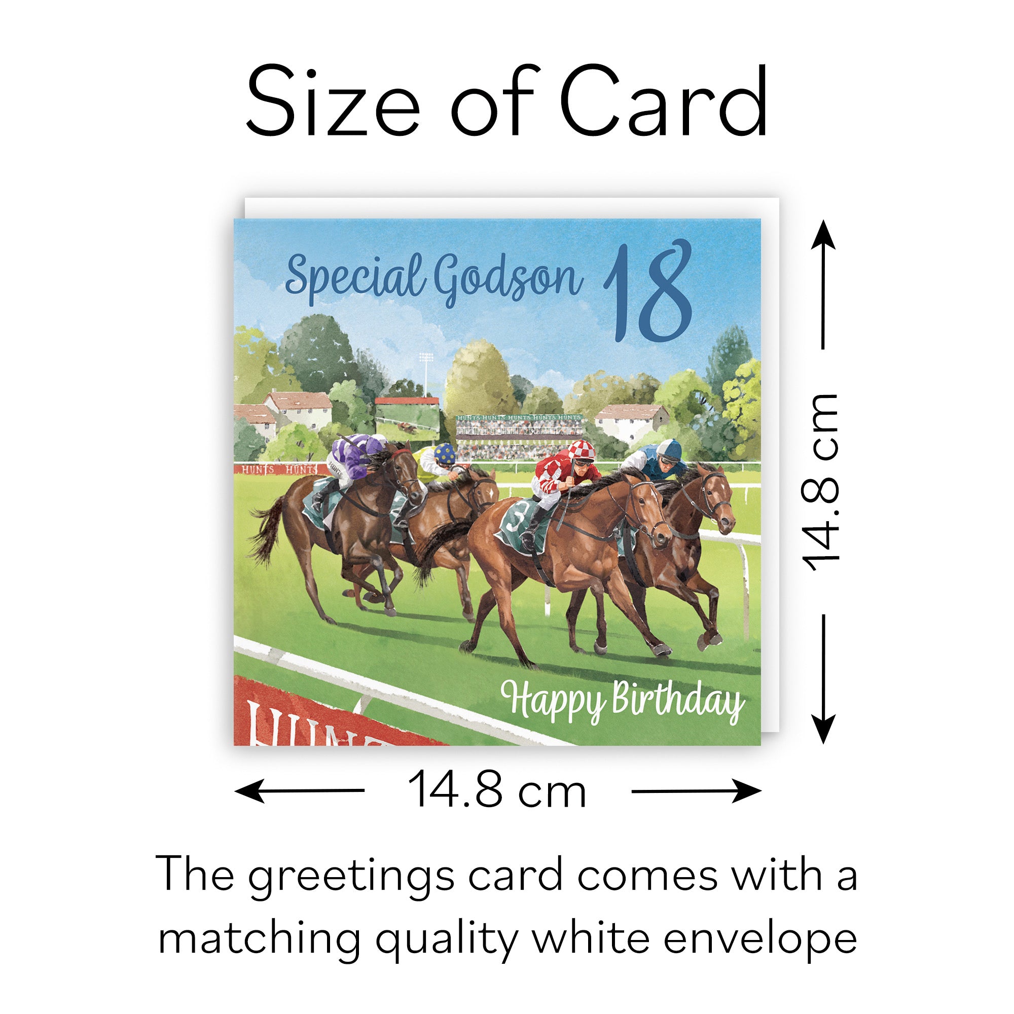 18th Godson Horse Racing Birthday Card Milo's Gallery - Default Title (B0CPWTGDTG)