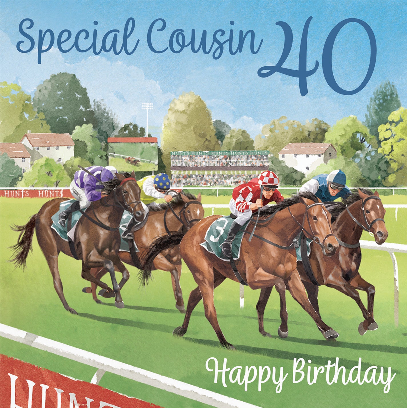 40th Cousin Horse Racing Birthday Card Milo's Gallery - Default Title (B0CPWTXPDJ)