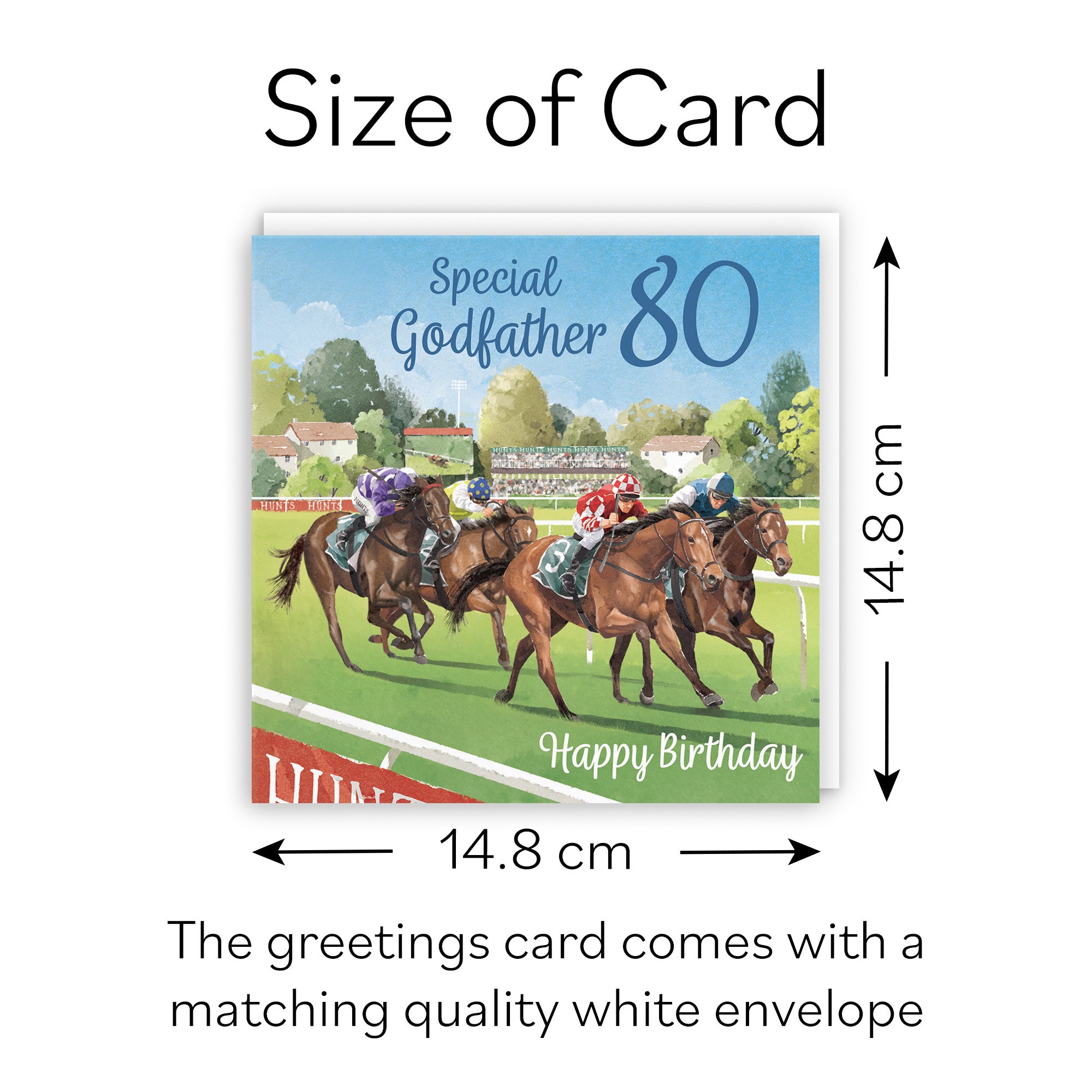 80th Godfather Horse Racing Birthday Card Milo's Gallery - Default Title (B0CPWVBDYB)
