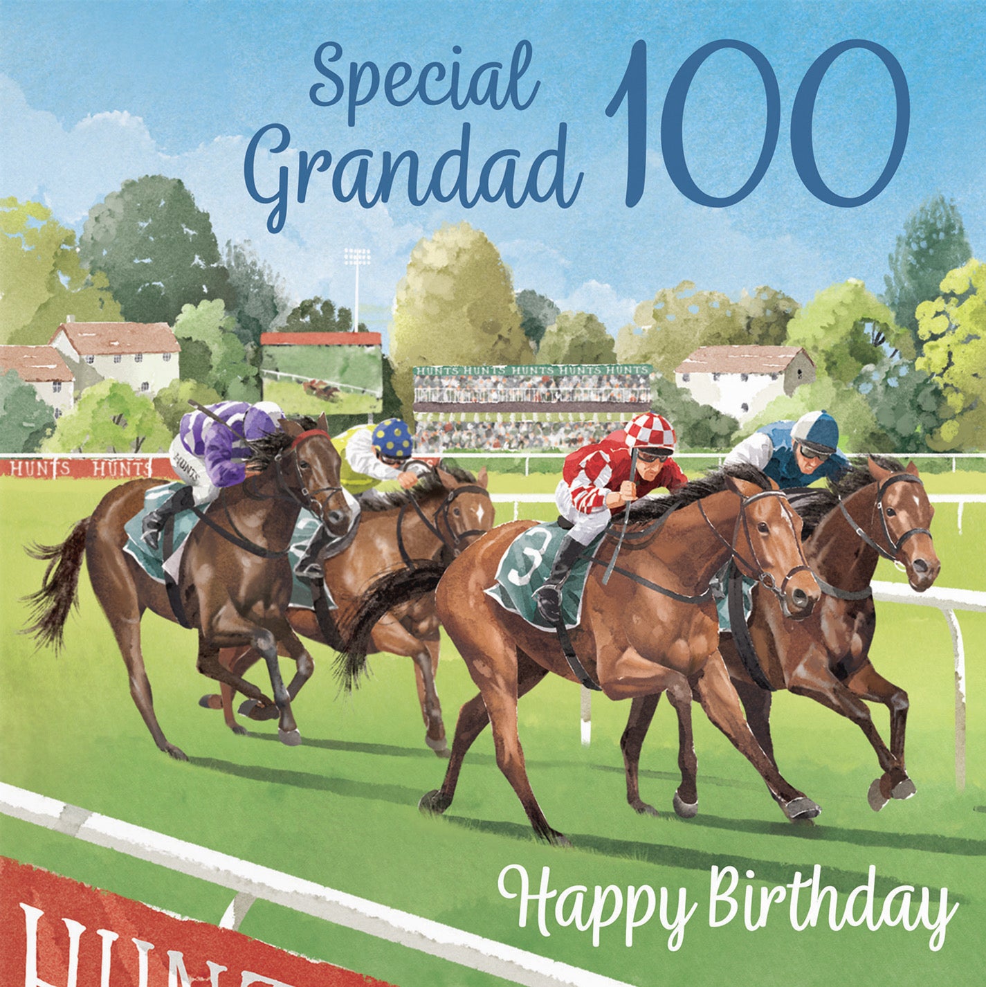 100th Grandad Horse Racing Birthday Card Milo's Gallery - Default Title (B0CPWVSL6H)