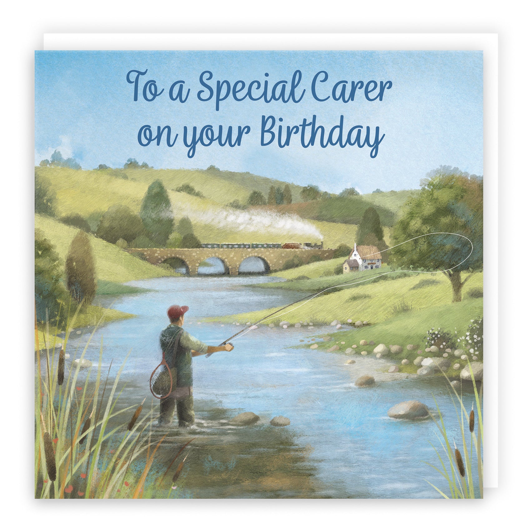 Carer Fly Fishing Birthday Card Milo's Gallery - Default Title (B0CQWRMV95)