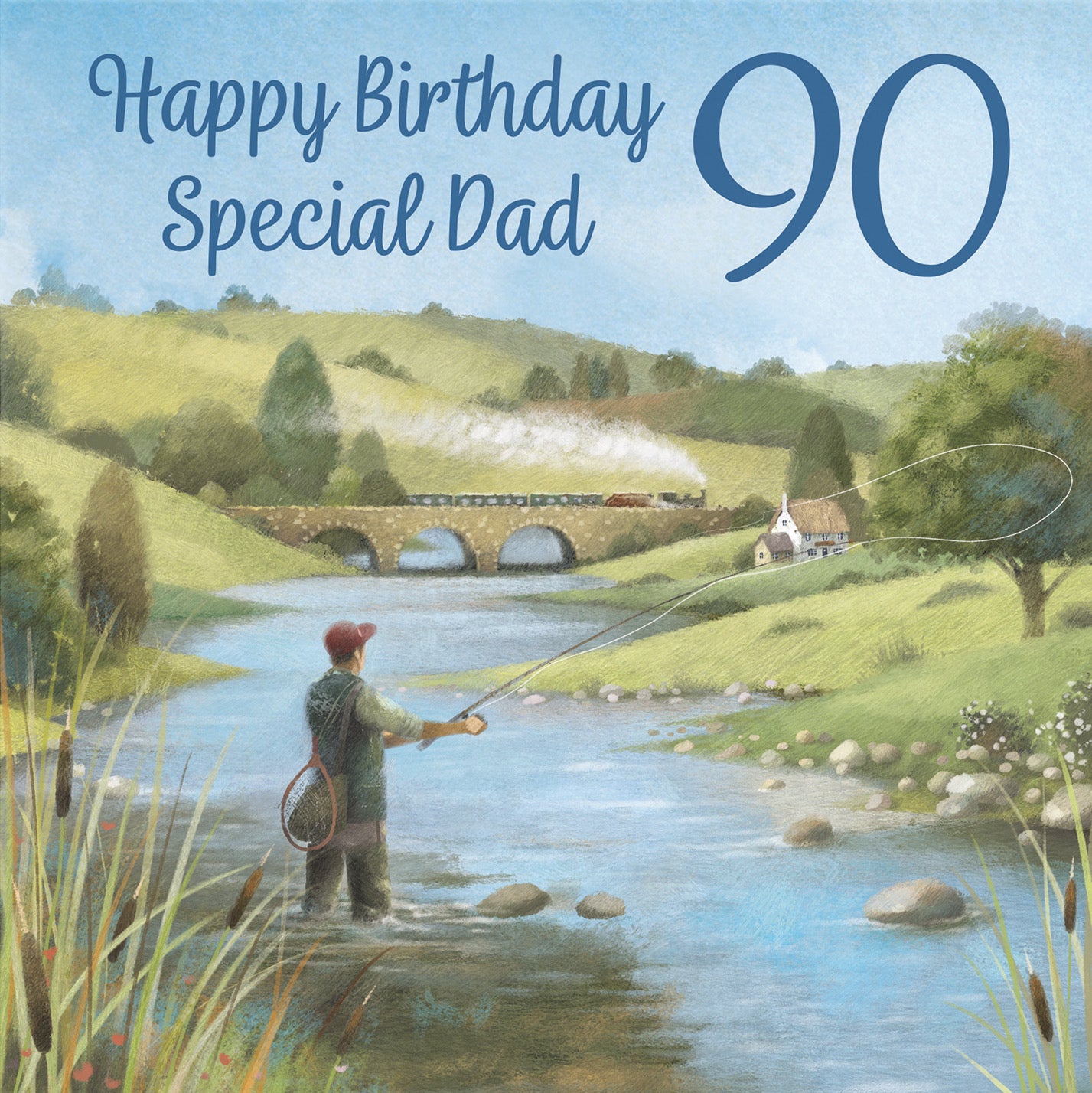 90th Dad Fly Fishing Birthday Card Milo's Gallery - Default Title (B0CQWRVMZD)