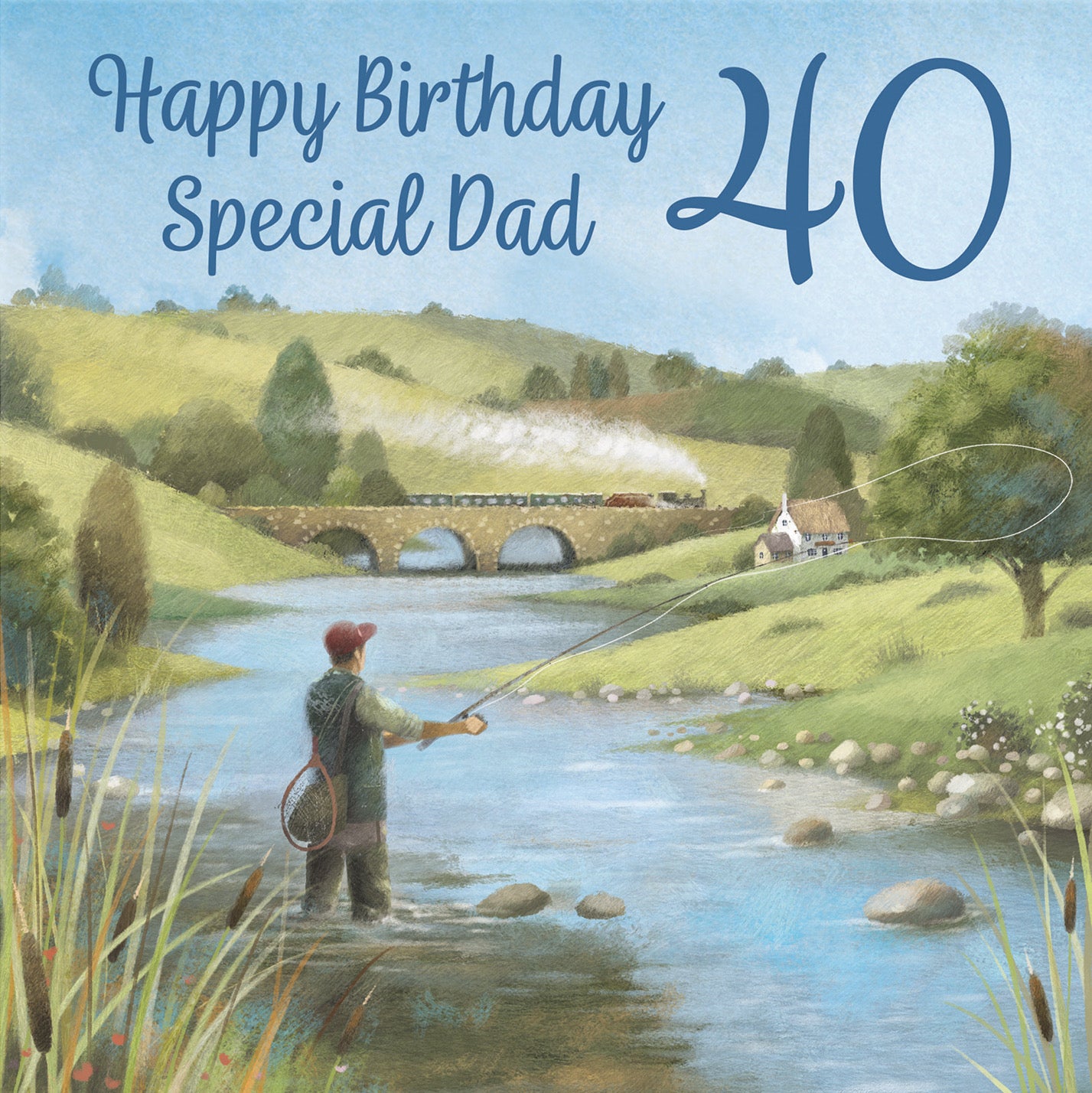 40th Dad Fly Fishing Birthday Card Milo's Gallery - Default Title (B0CQWRX3JV)