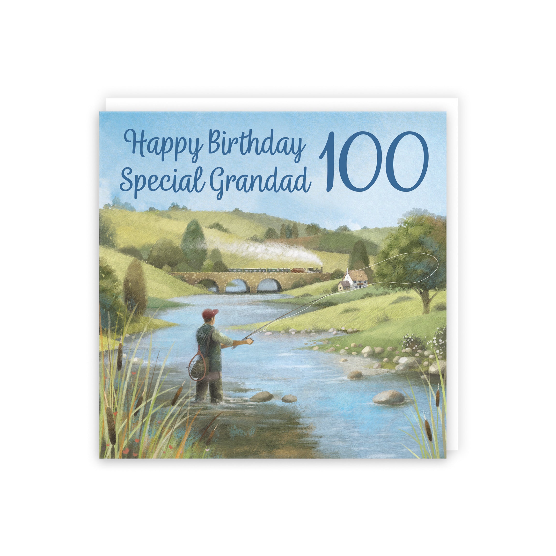 100th Grandad Fly Fishing Birthday Card Milo's Gallery - Default Title (B0CQWS6HQ4)