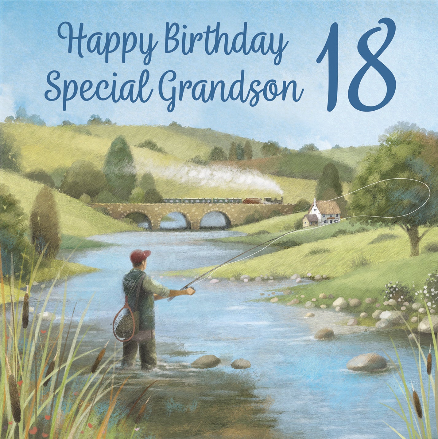 18th Grandson Fly Fishing Birthday Card Milo's Gallery - Default Title (B0CQWS76XY)