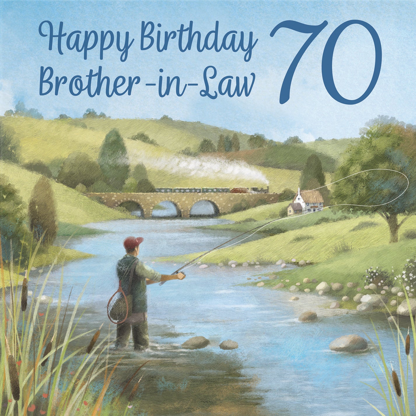 70th Brother In Law Fly Fishing Birthday Card Milo's Gallery - Default Title (B0CQWSLWYD)