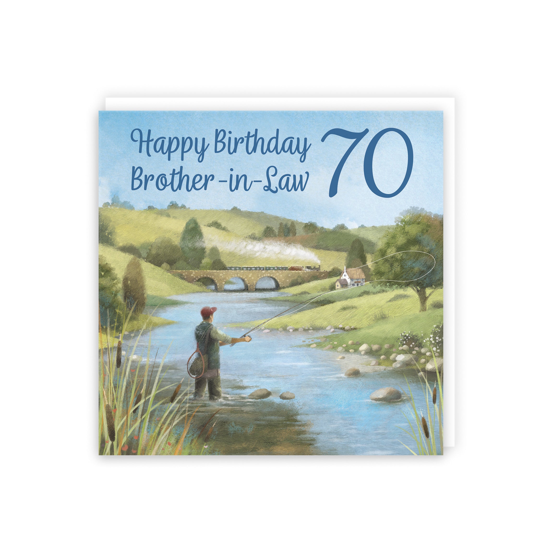 70th Brother In Law Fly Fishing Birthday Card Milo's Gallery - Default Title (B0CQWSLWYD)