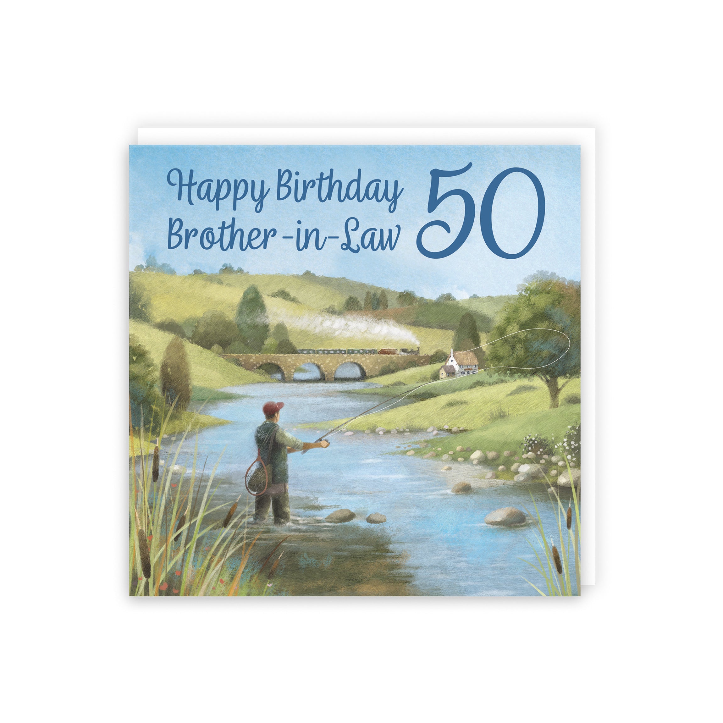 50th Brother In Law Fly Fishing Birthday Card Milo's Gallery - Default Title (B0CQWSPF9N)