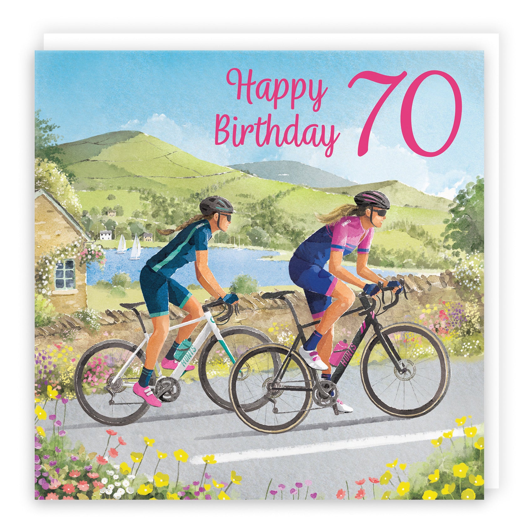 Cycling Female 70th Birthday Card Milo's Gallery - Default Title (B0CQZ4R9T2)