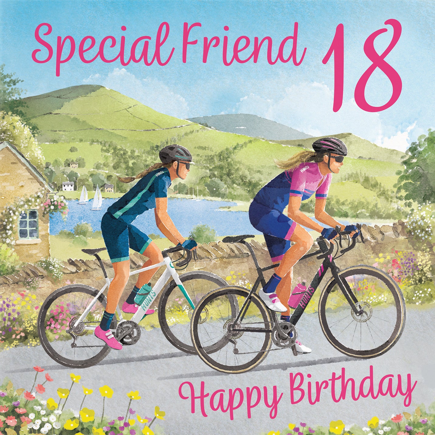 18th Friend Women's Cycling Birthday Card Milo's Gallery - Default Title (B0CQZ553MV)