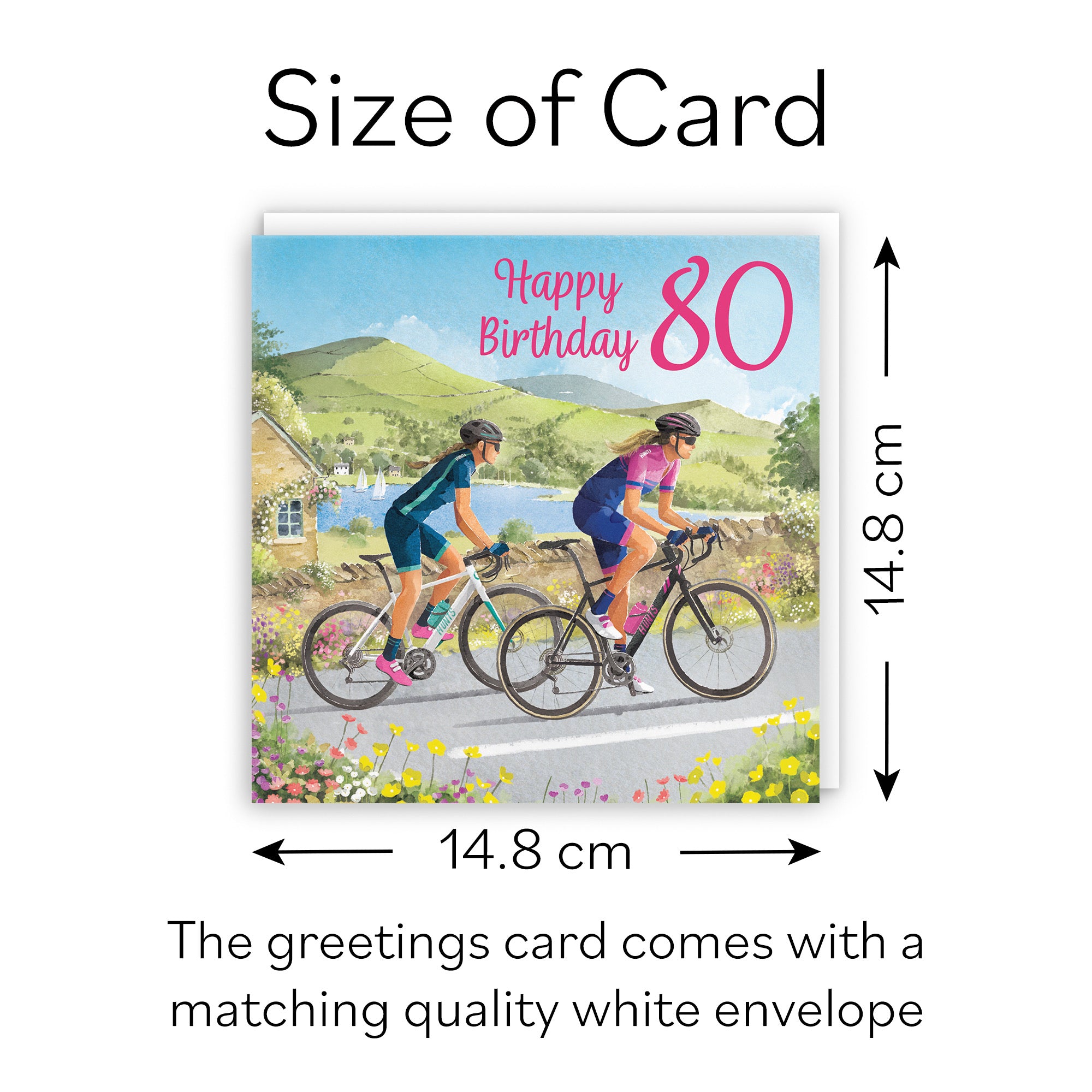 Cycling Female 80th Birthday Card Milo's Gallery - Default Title (B0CQZ5K8HB)