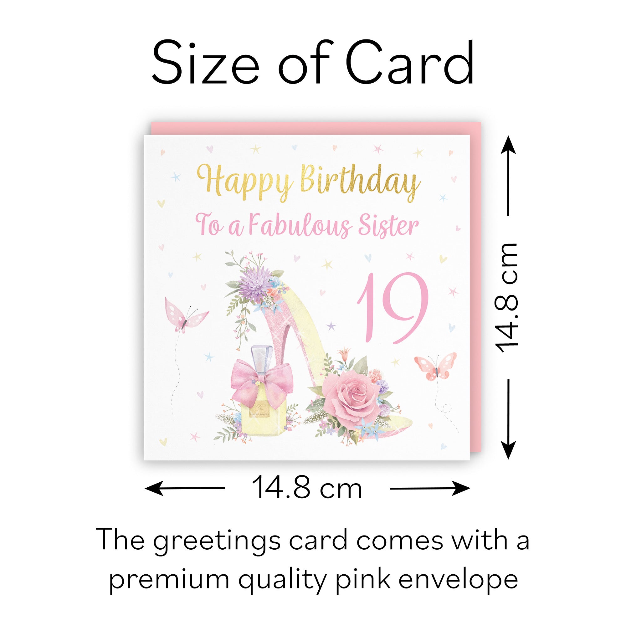 19th Sister High Heel And Perfume Birthday Card Gold Foil Milo's Gallery - Default Title (B0CX7LMRLP)