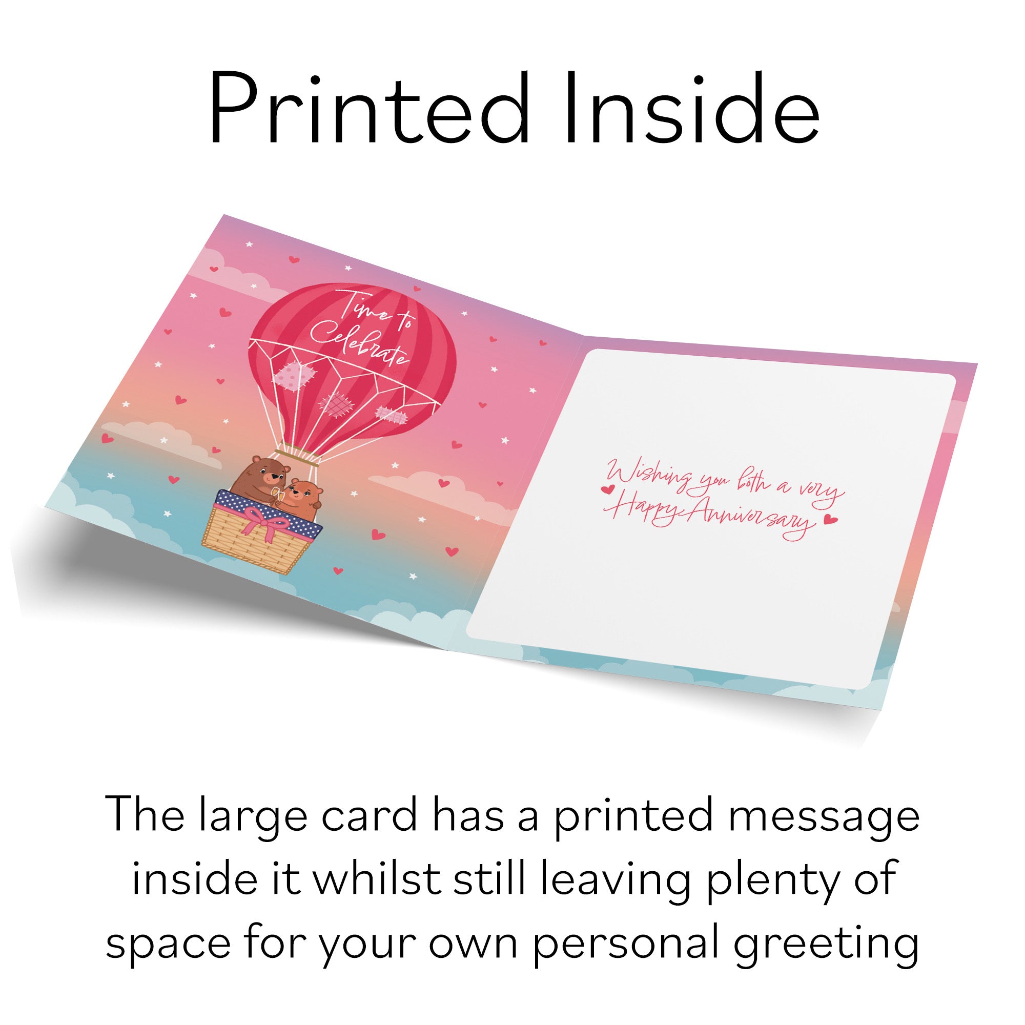 Large 50th Grandparents Hot Air Balloon Anniversary Card Cute Bears - Default Title (B0CXY3HQCC)