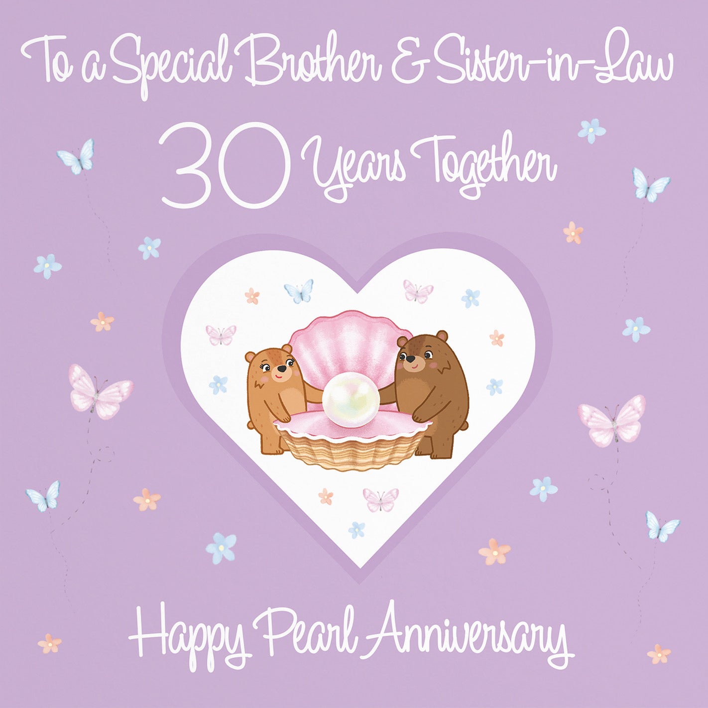 Large Brother & Sister-in-Law 30th Anniversary Card Romantic Meadows - Default Title (B0CXY4CDYM)