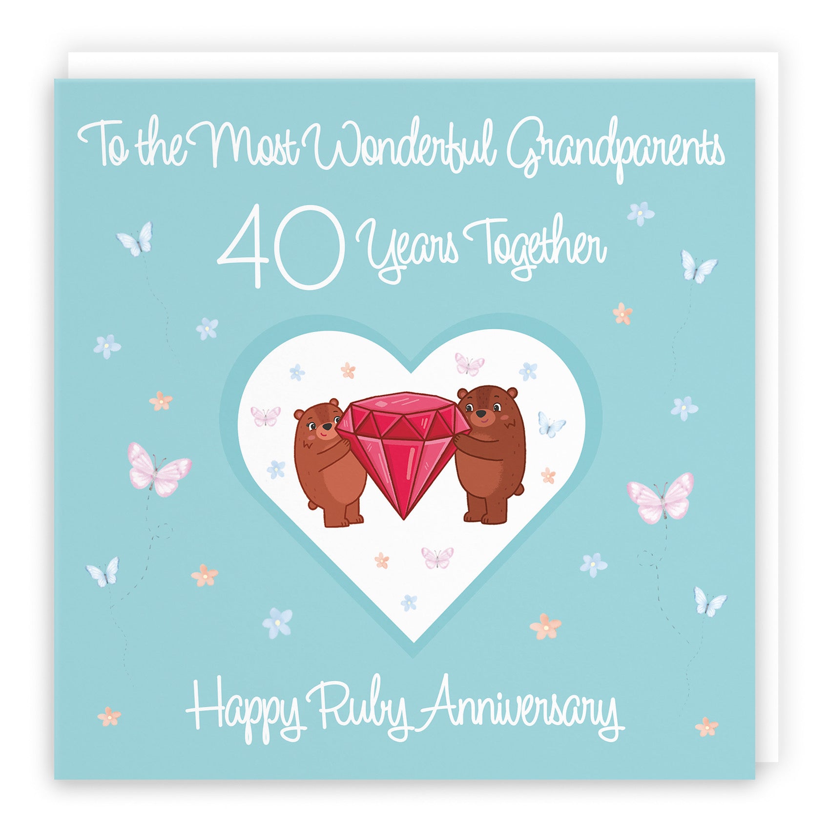 Large Grandparents 40th Anniversary Card Romantic Meadows - Default Title (B0CXY4CQFQ)