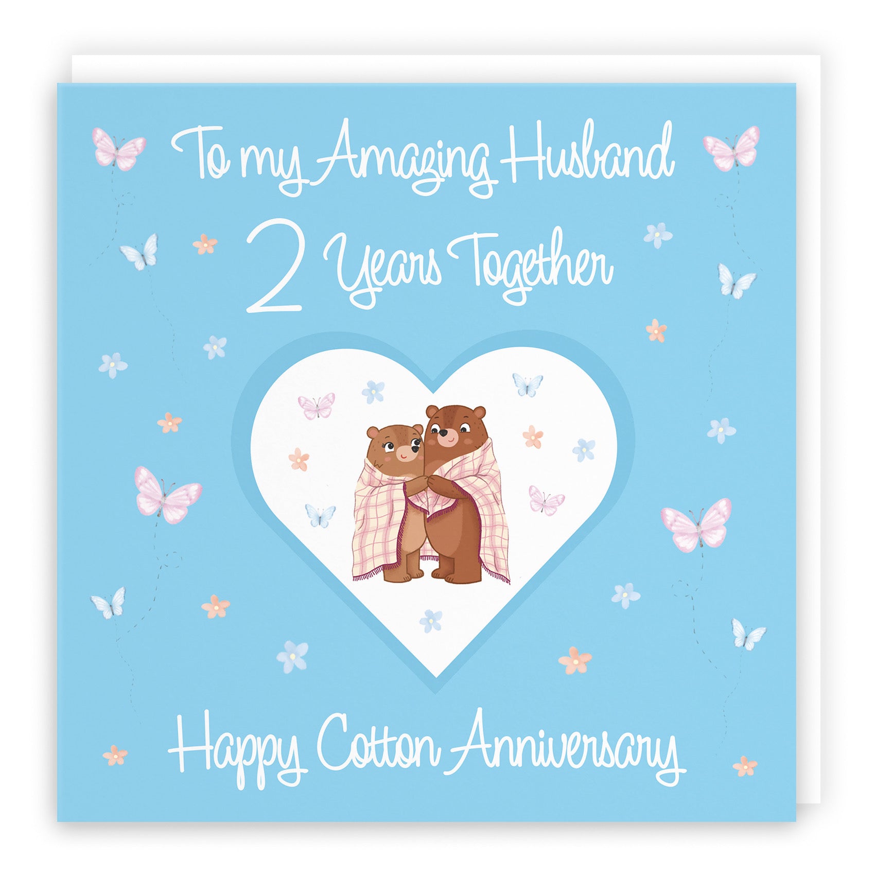Large Husband 2nd Anniversary Card Romantic Meadows - Default Title (B0CXY4RGXR)