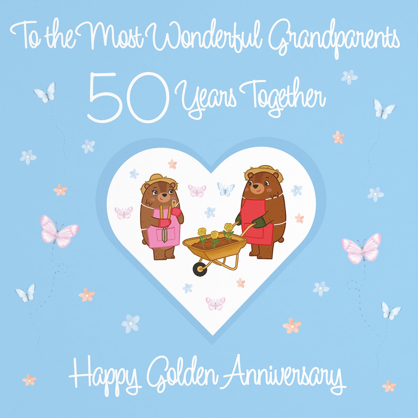 Large Grandparents 50th Anniversary Card Romantic Meadows - Default Title (B0CXY4RNBP)