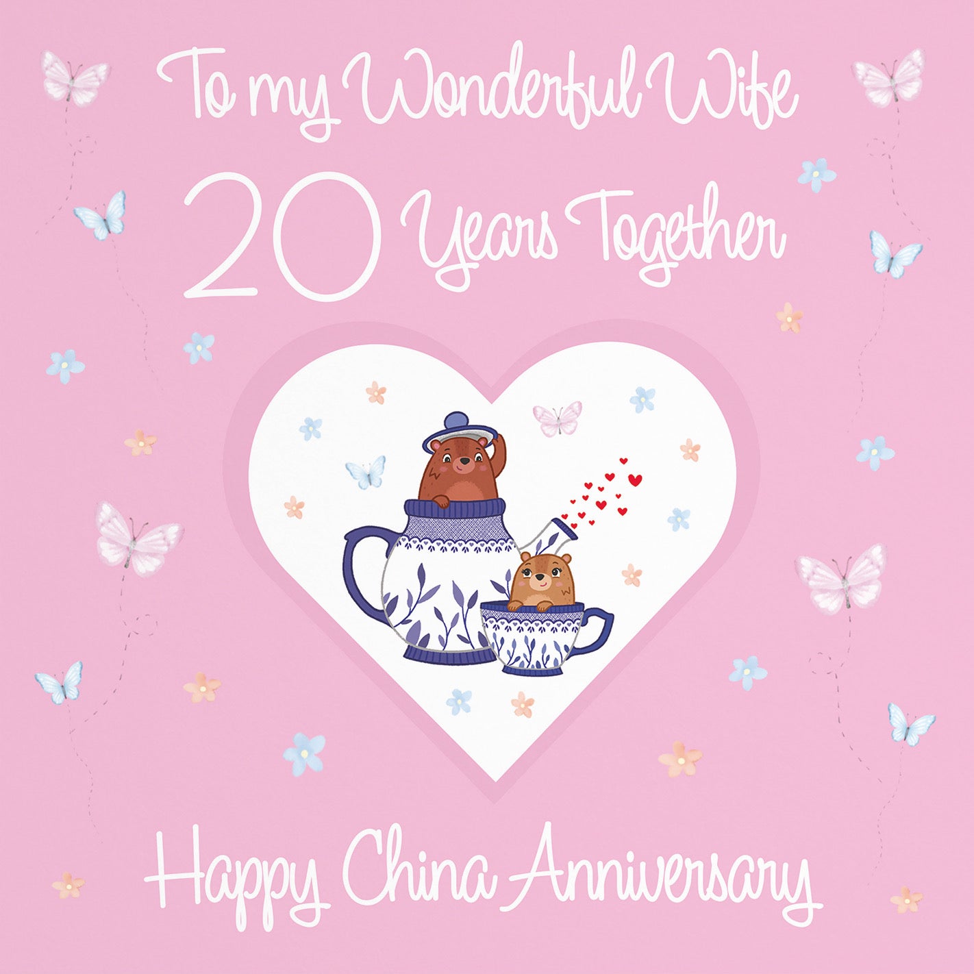 Large Wife 20th Anniversary Card Romantic Meadows - Default Title (B0CXY4ZKRQ)