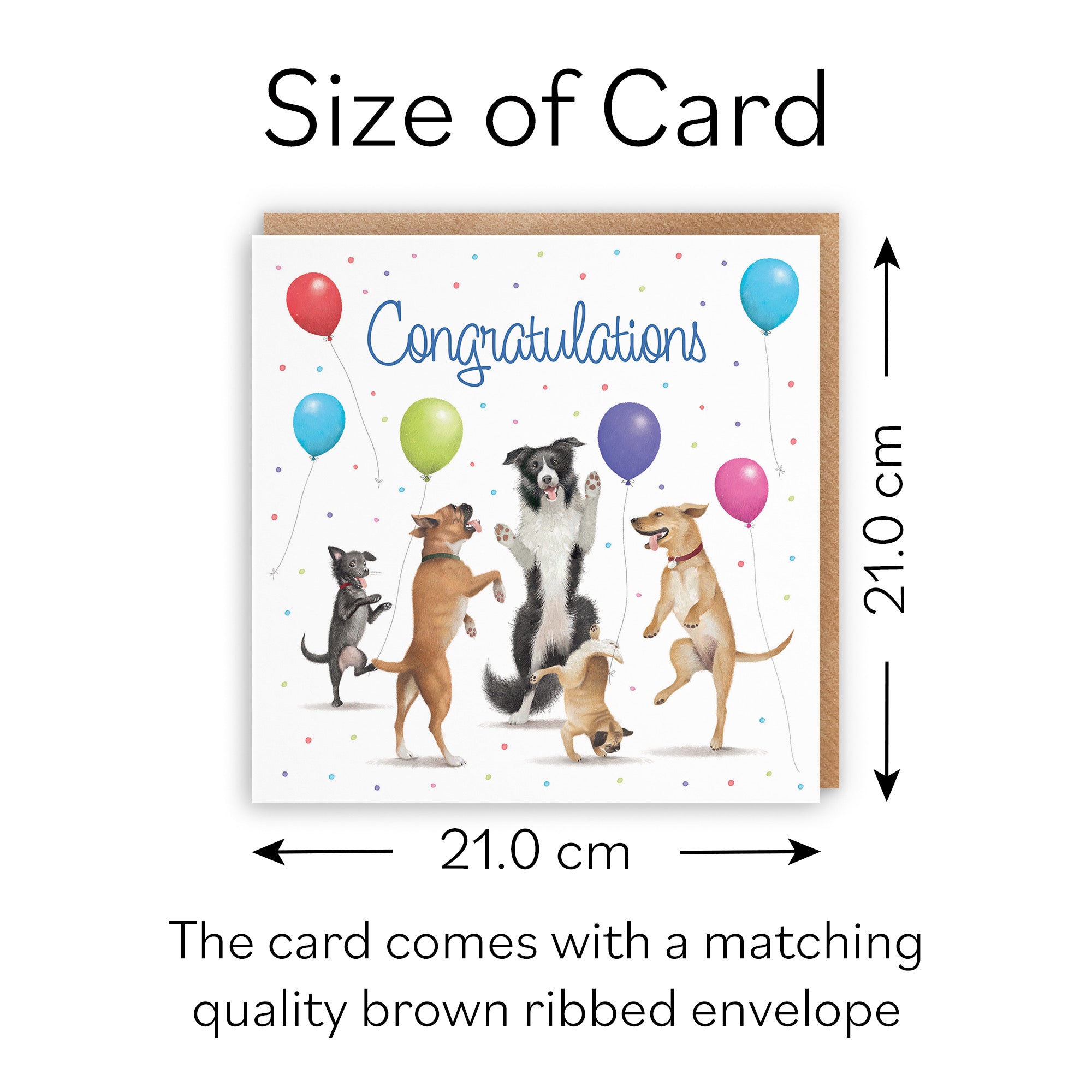 Large Congratulations Card Dancing Dogs Milo's Gallery - Default Title (B0CXY67QL8)