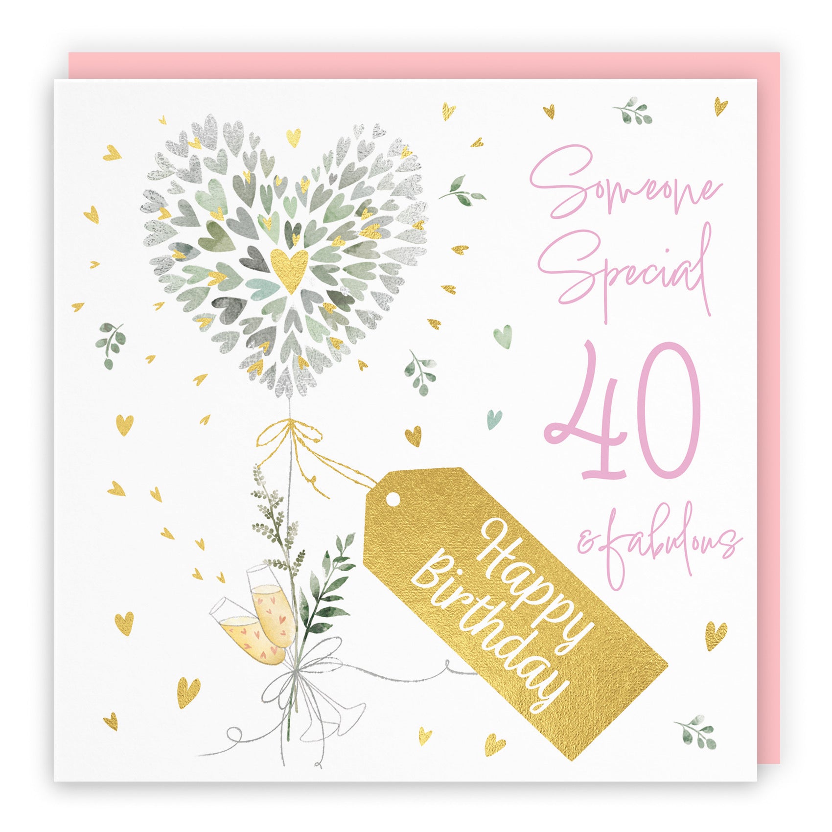 40th Someone Special Contemporary Hearts Birthday Card Gold Foil Milo's Gallery - Default Title (B0CY9WFCF3)