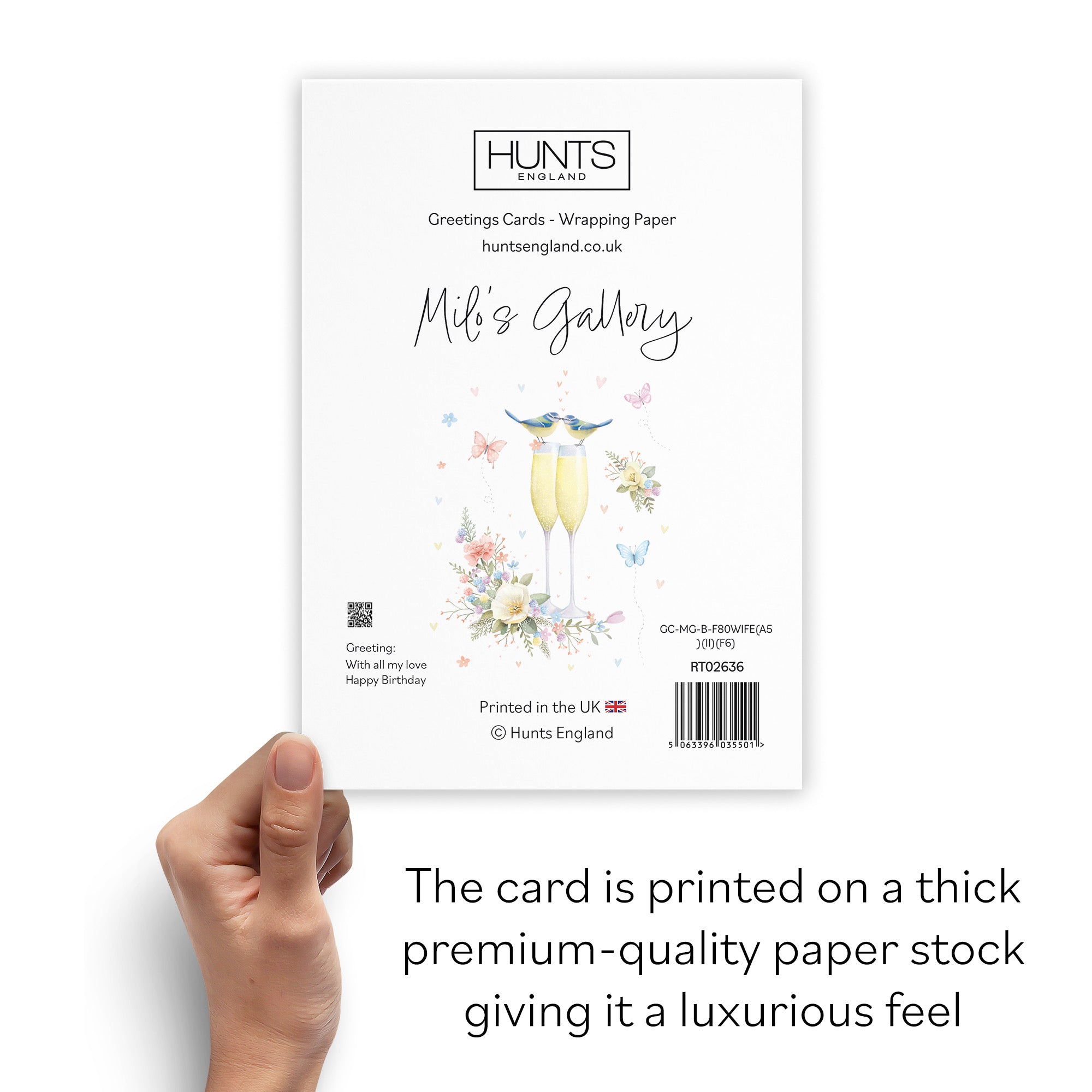 80th Wife Champagne Flutes Gold Foil Birthday Card Milo's Gallery - Default Title (B0CZ4BWKSD)