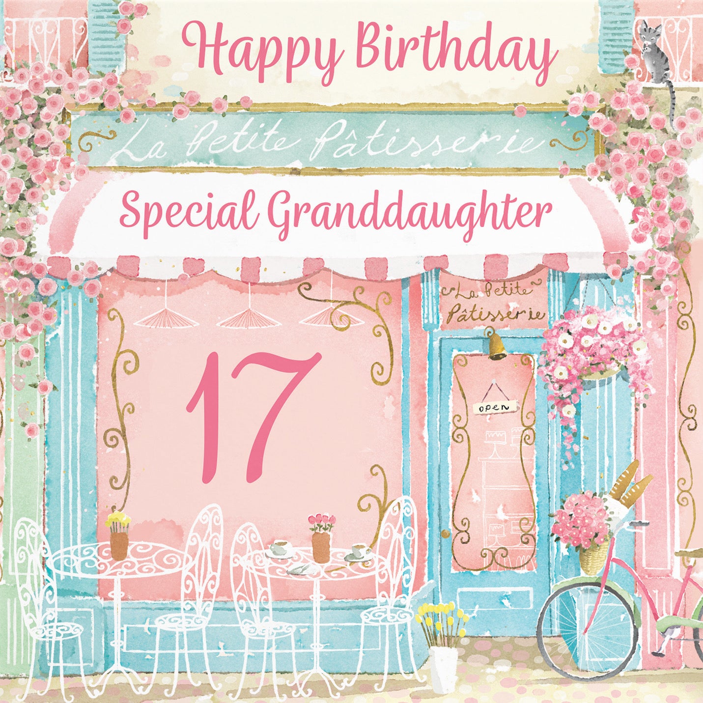 17th Granddaughter La Petite Patisserie Birthday Card Milo's Gallery - Default Title (B0DFMWWPVW)