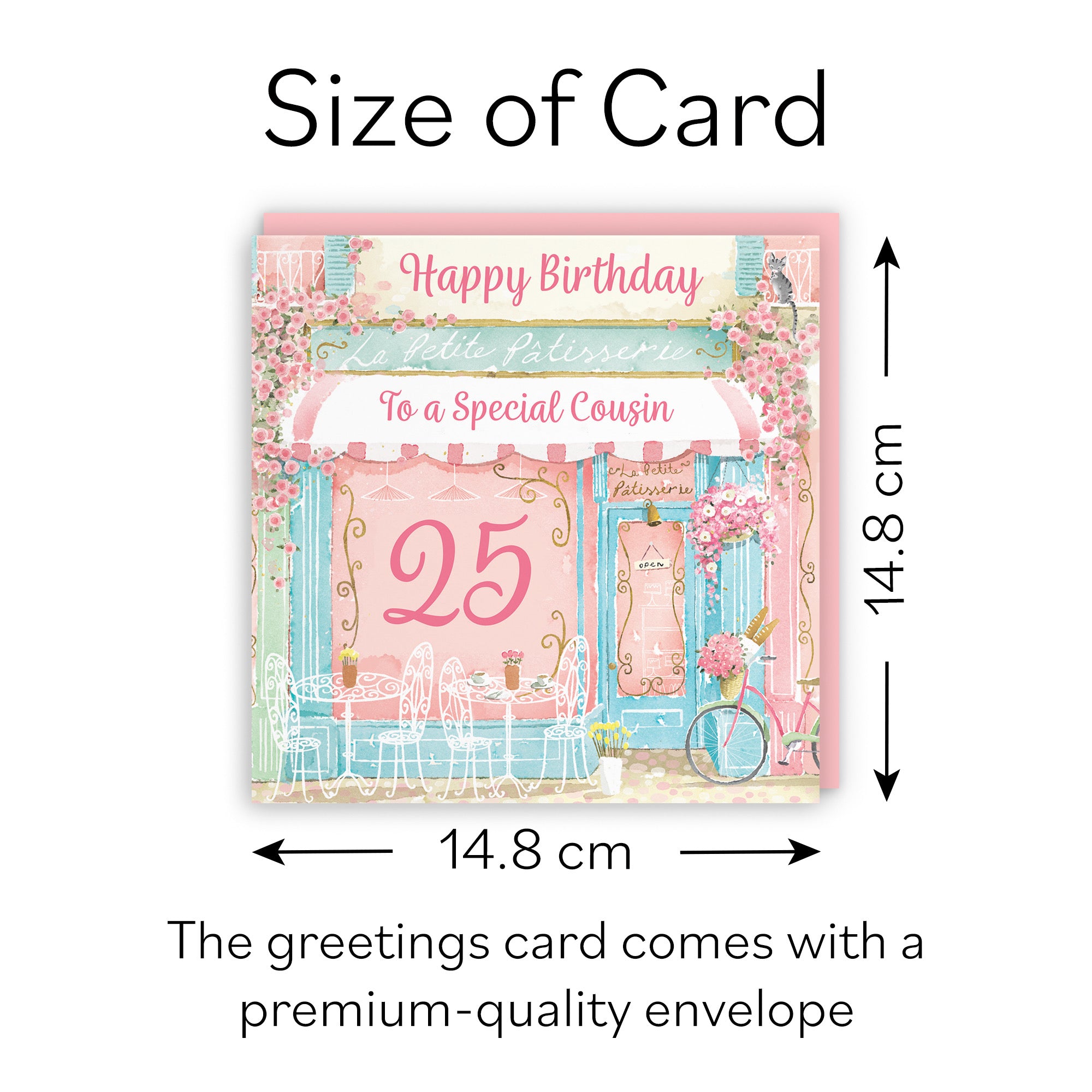 25th Cousin La Petite Patisserie Birthday Card Milo's Gallery - Default Title (B0DFMX1YTC)