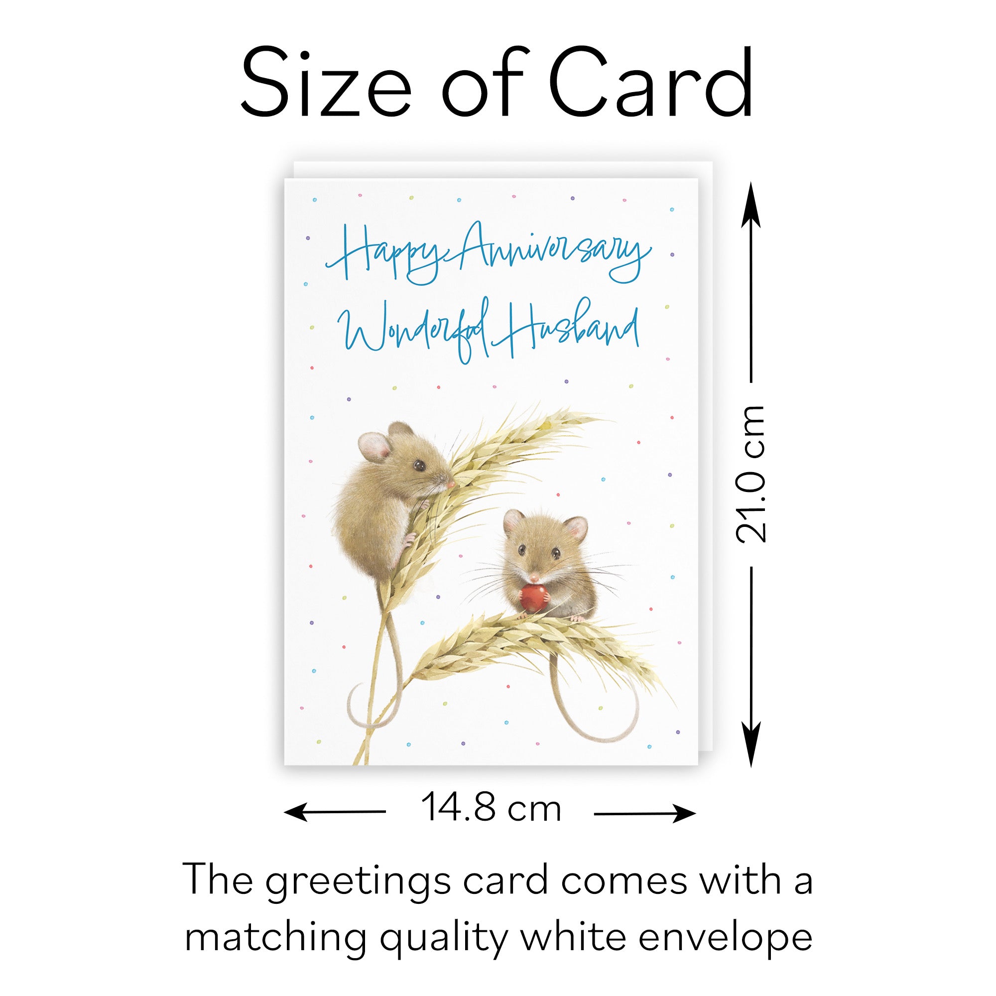 Husband Anniversary Card Harvest Mice Milo's Gallery - Default Title (B0DG35FVNY)