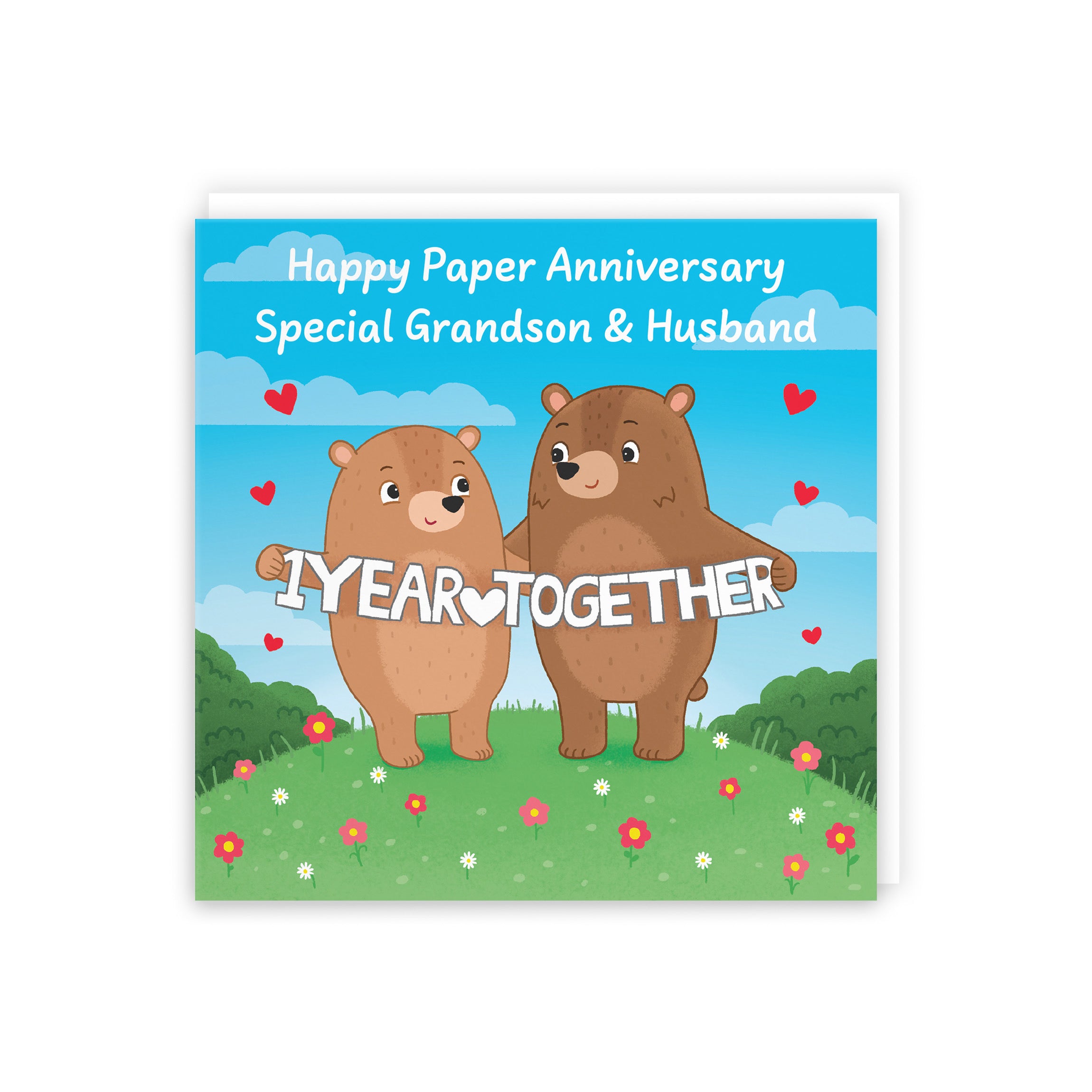 1st Grandson And Husband Anniversary Card Love Story - Default Title (B0DHW7PHCR)