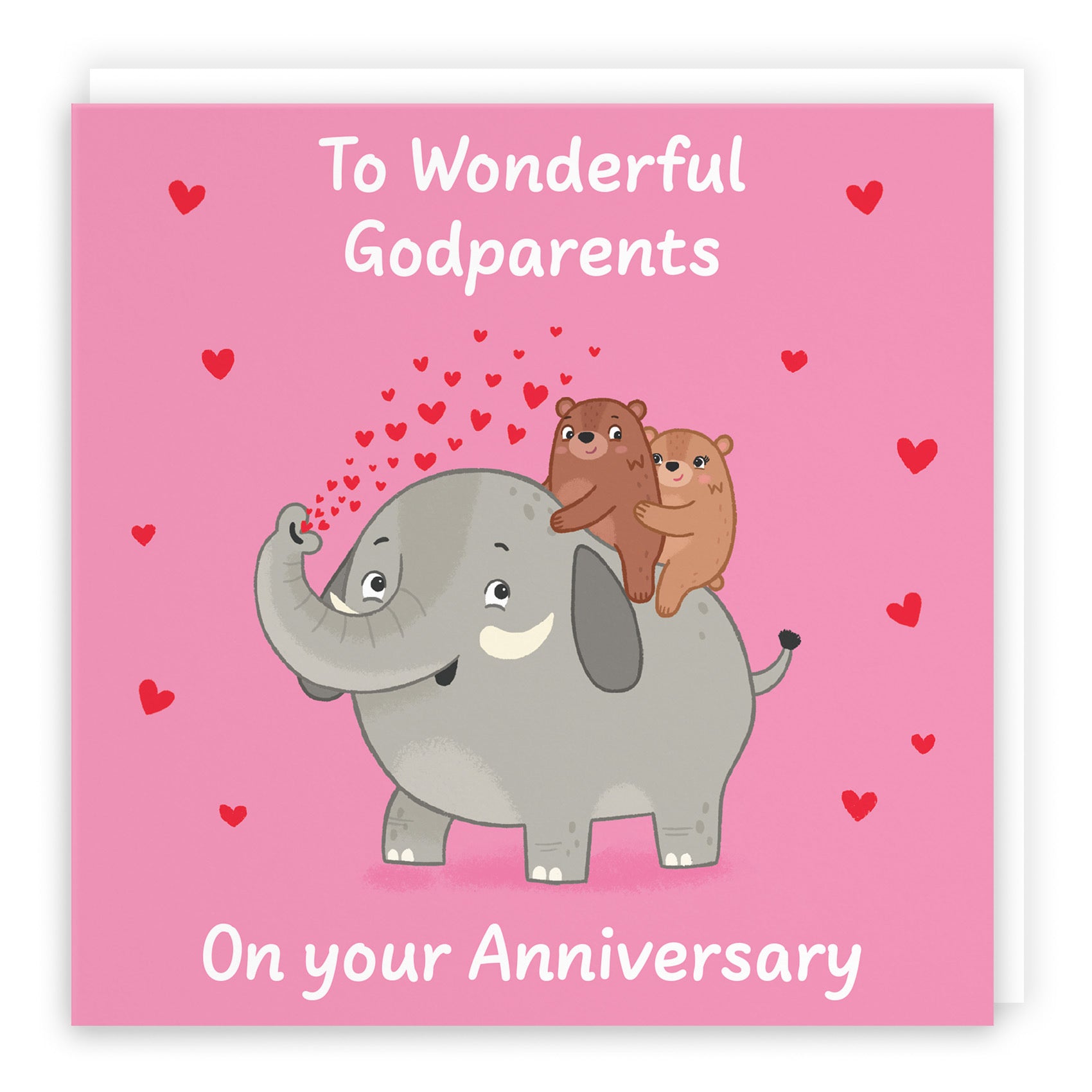 Godparents Anniversary Card Elephant Love Story - Default Title (B0DHW8F5MK)