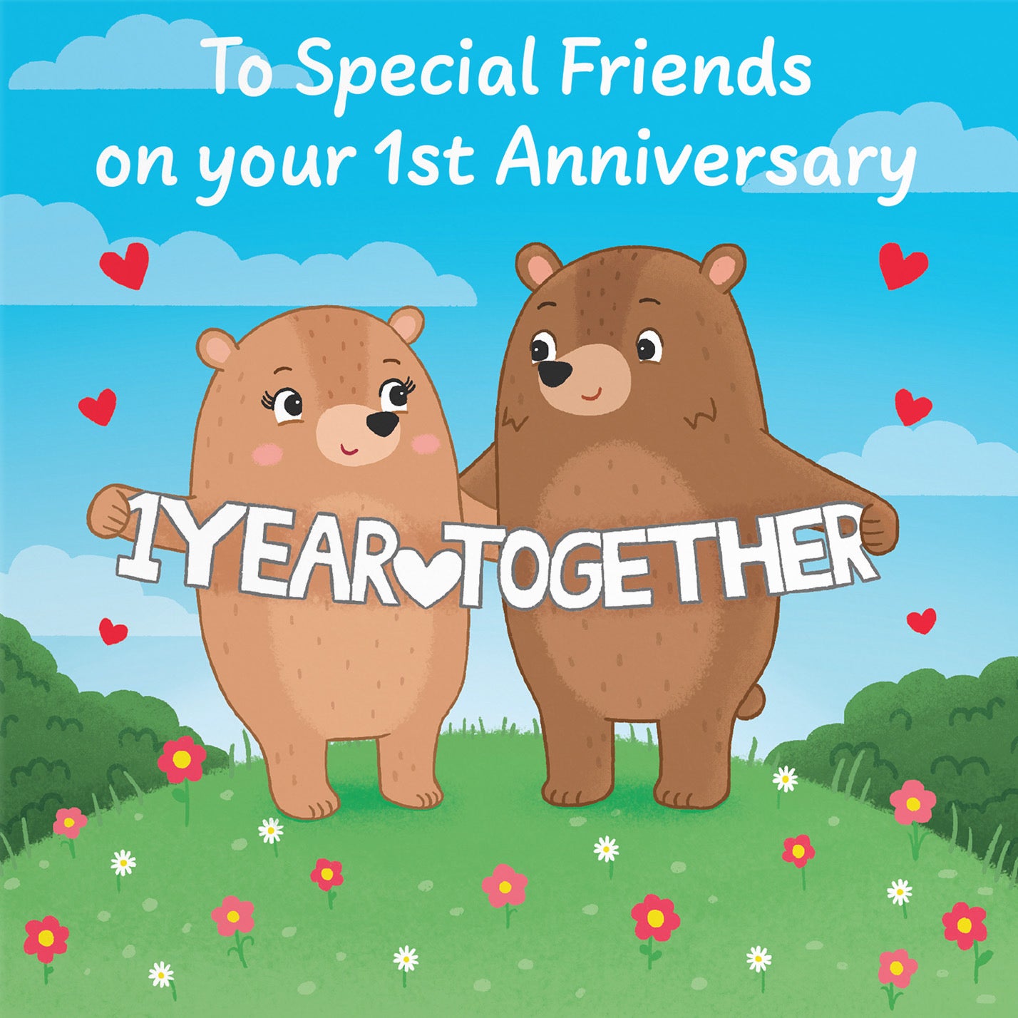 1st Special Friends Anniversary Card Love Story - Default Title (B0DHW8FBJ9)