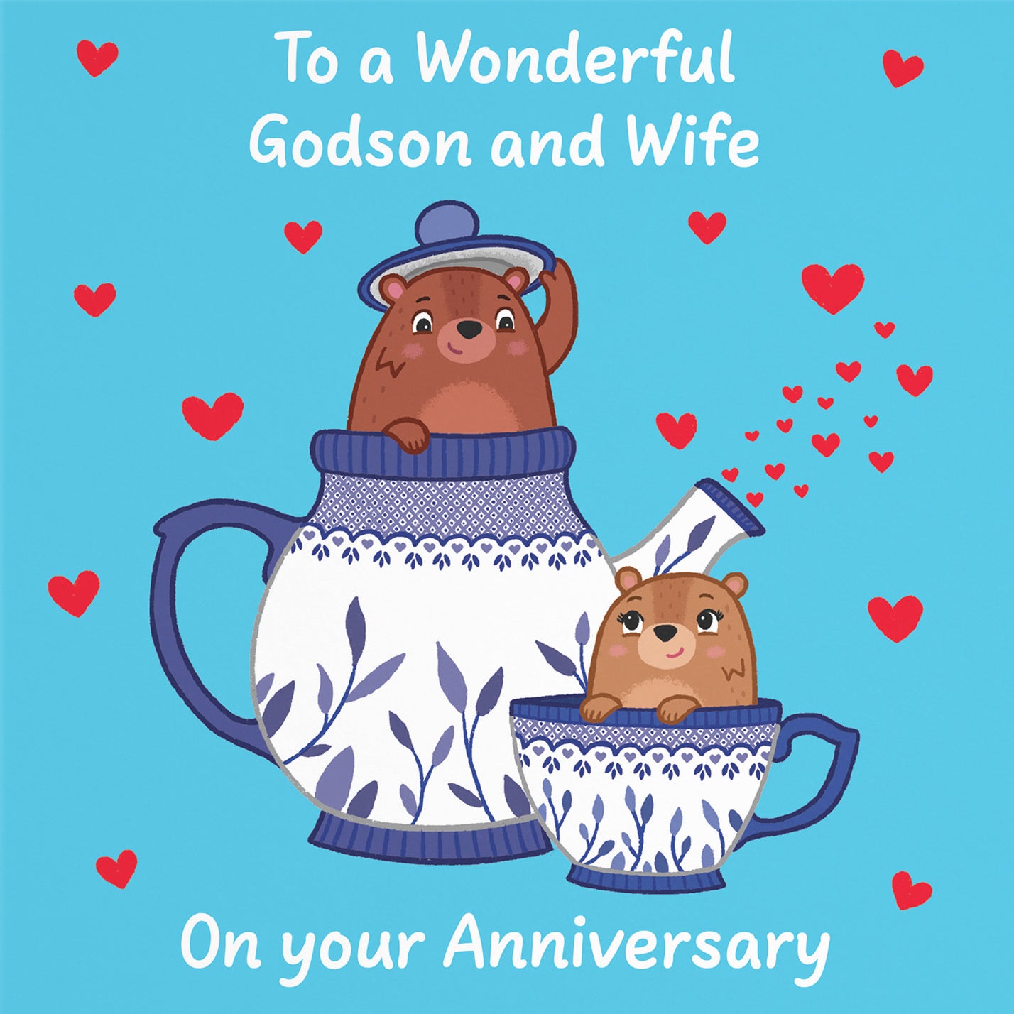 Godson And Wife Anniversary Card Teapot Love Story - Default Title (B0DHW8FLGQ)