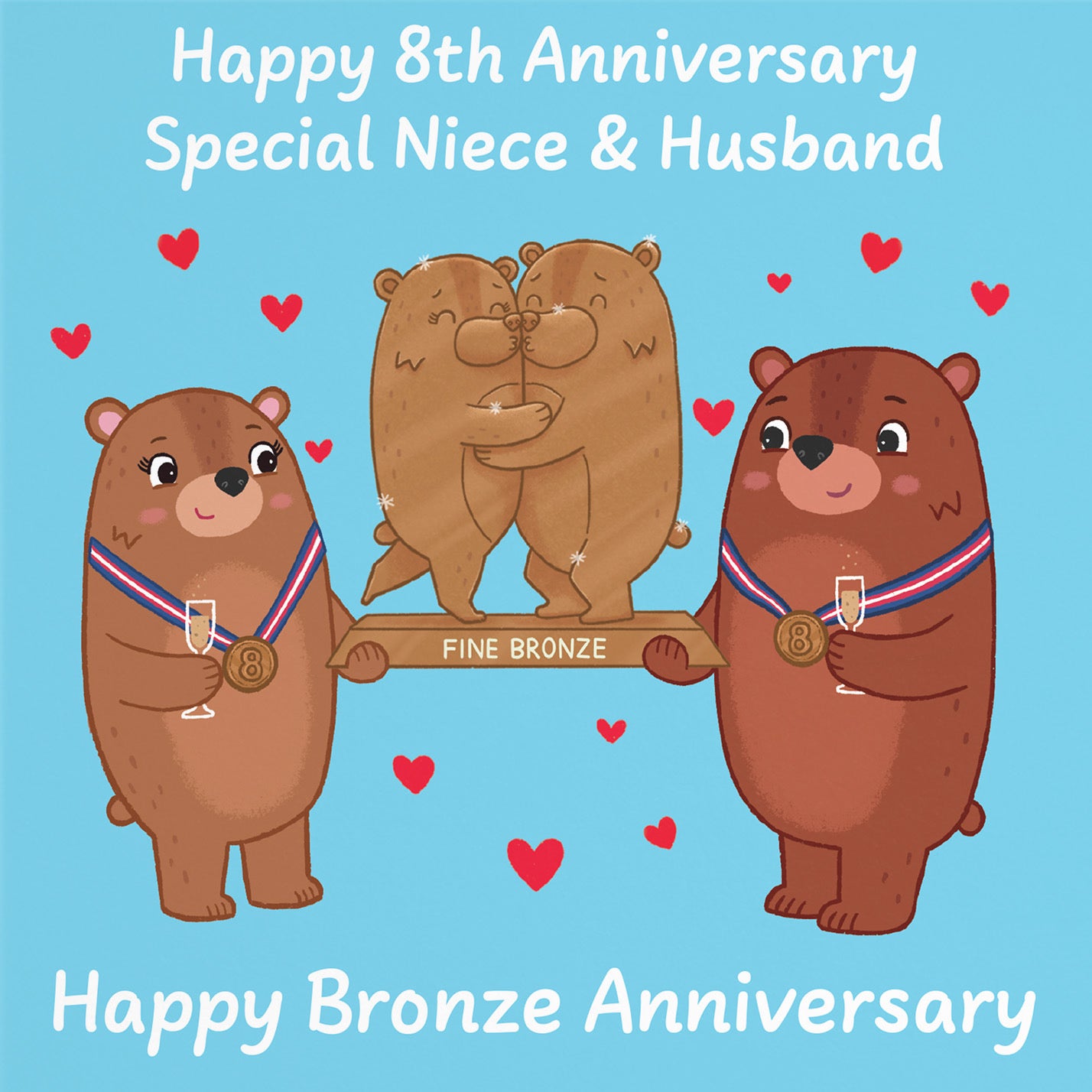 8th Niece And Husband Anniversary Card Love Story - Default Title (B0DHW8QBG1)