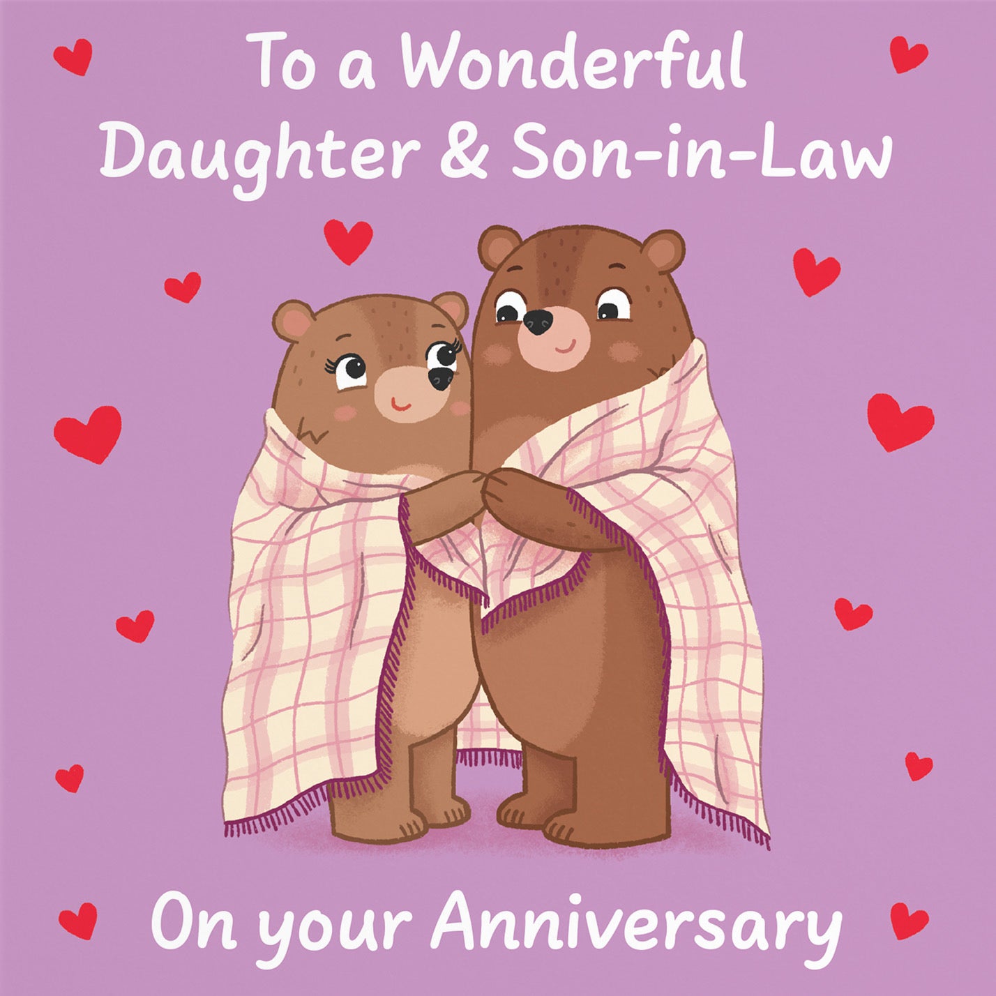 Daughter And Son In Law Anniversary Card Snuggly Bears Love Story - Default Title (B0DHW8QDQ2)