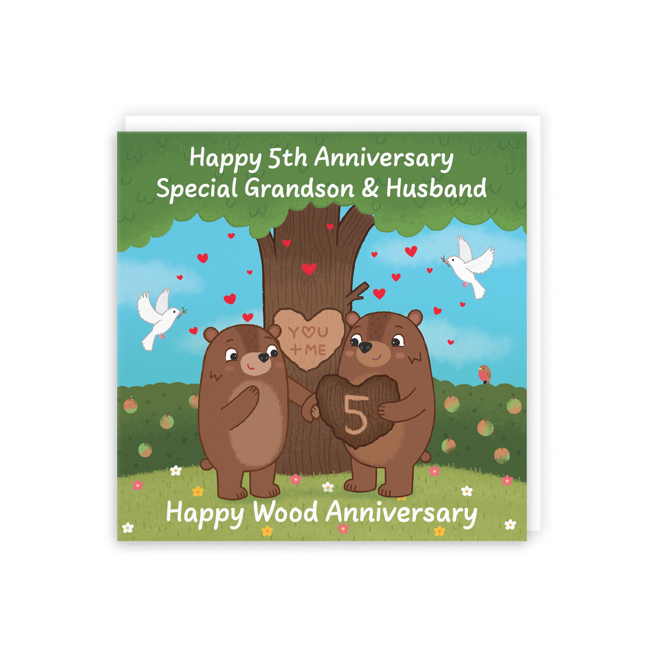 5th Grandson And Husband Anniversary Card Love Story - Default Title (B0DHW8QDQ4)