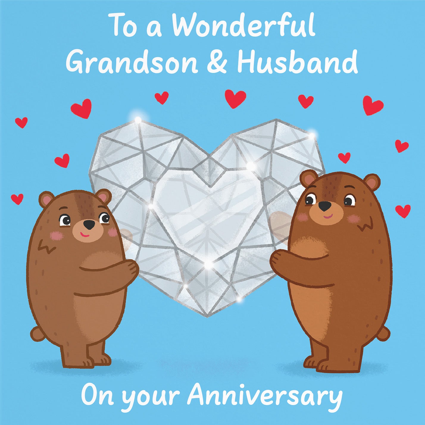 Grandson And Husband Anniversary Card Sparkling Love Story - Default Title (B0DHW8S2F9)