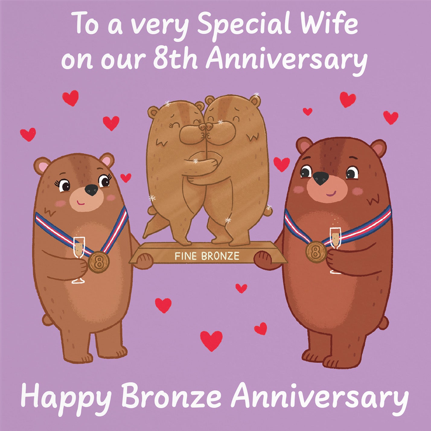 8th Wife Anniversary Card Love Story - Default Title (B0DHW8X19F)