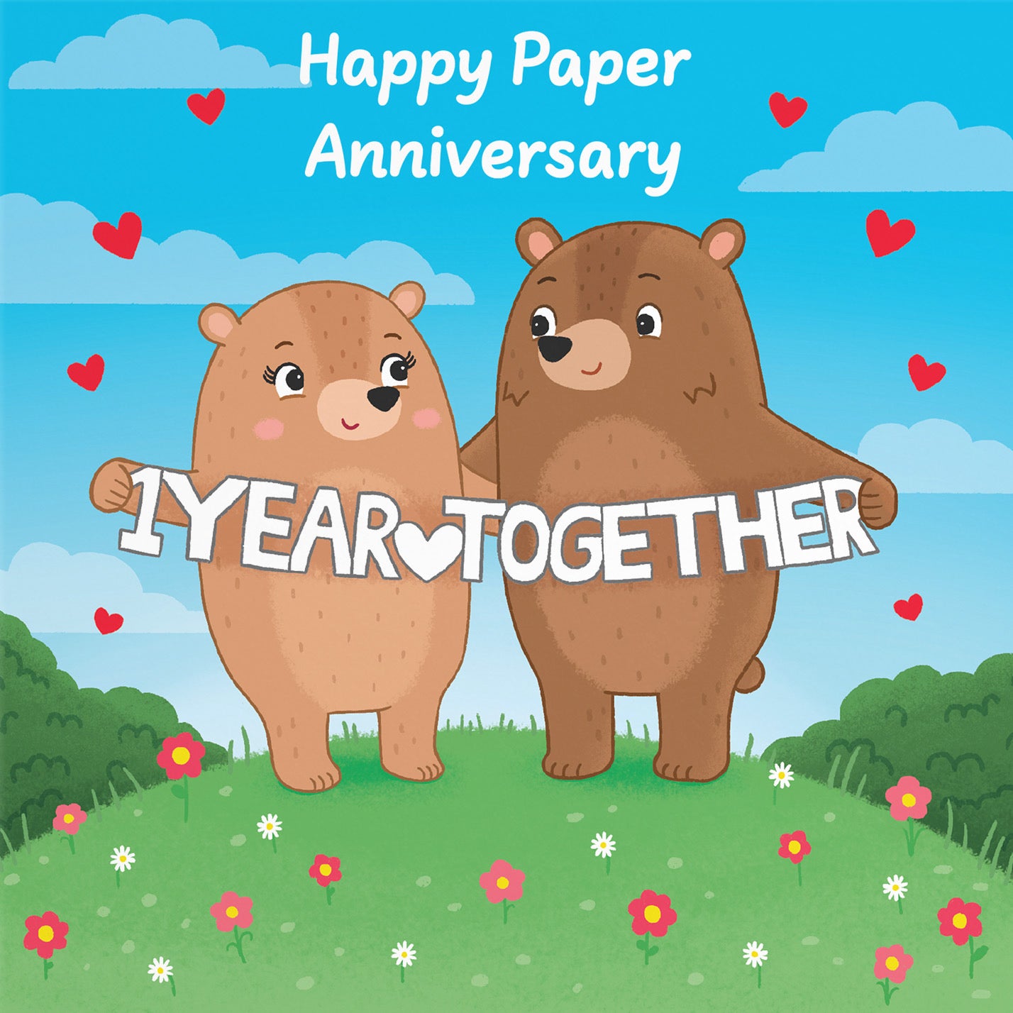 1st Anniversary Card Love Story - Default Title (B0DHW9FF17)