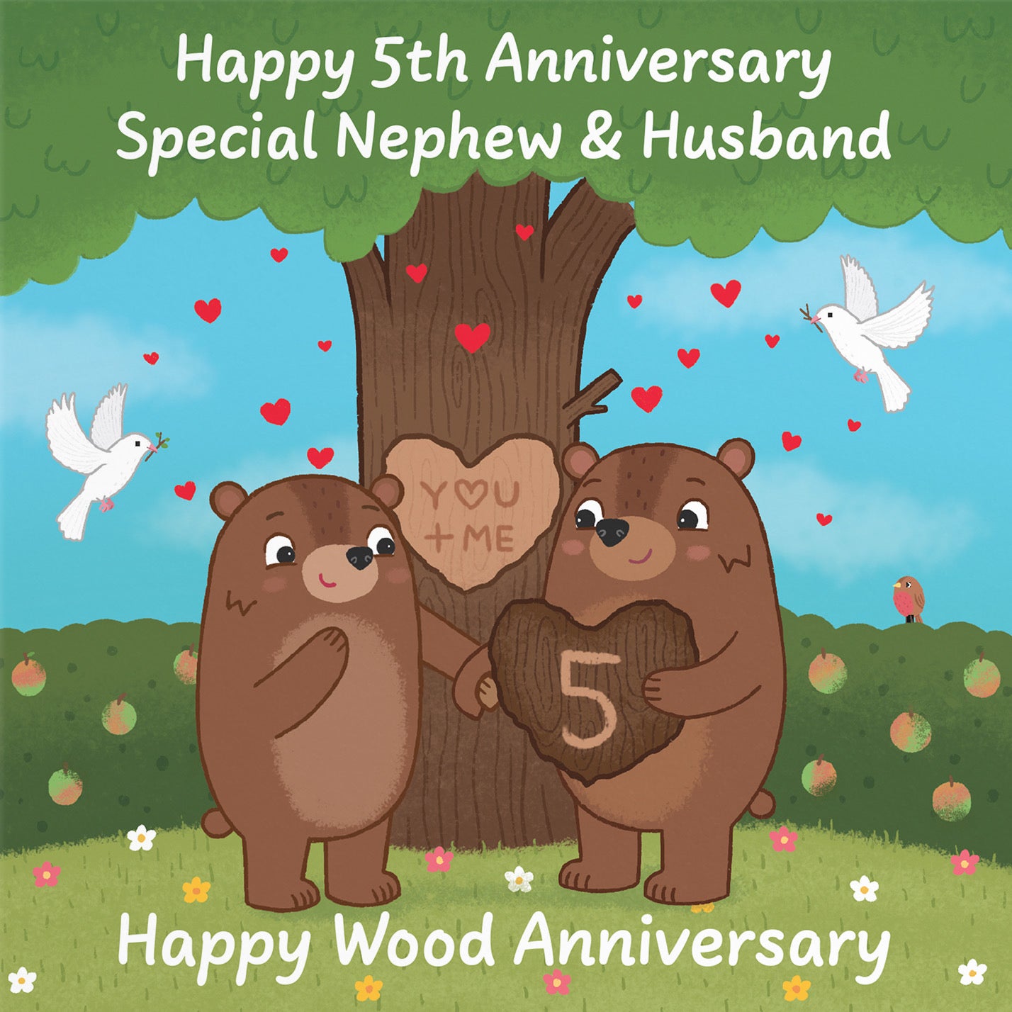 5th Nephew And Husband Anniversary Card Love Story - Default Title (B0DHW9MVKV)