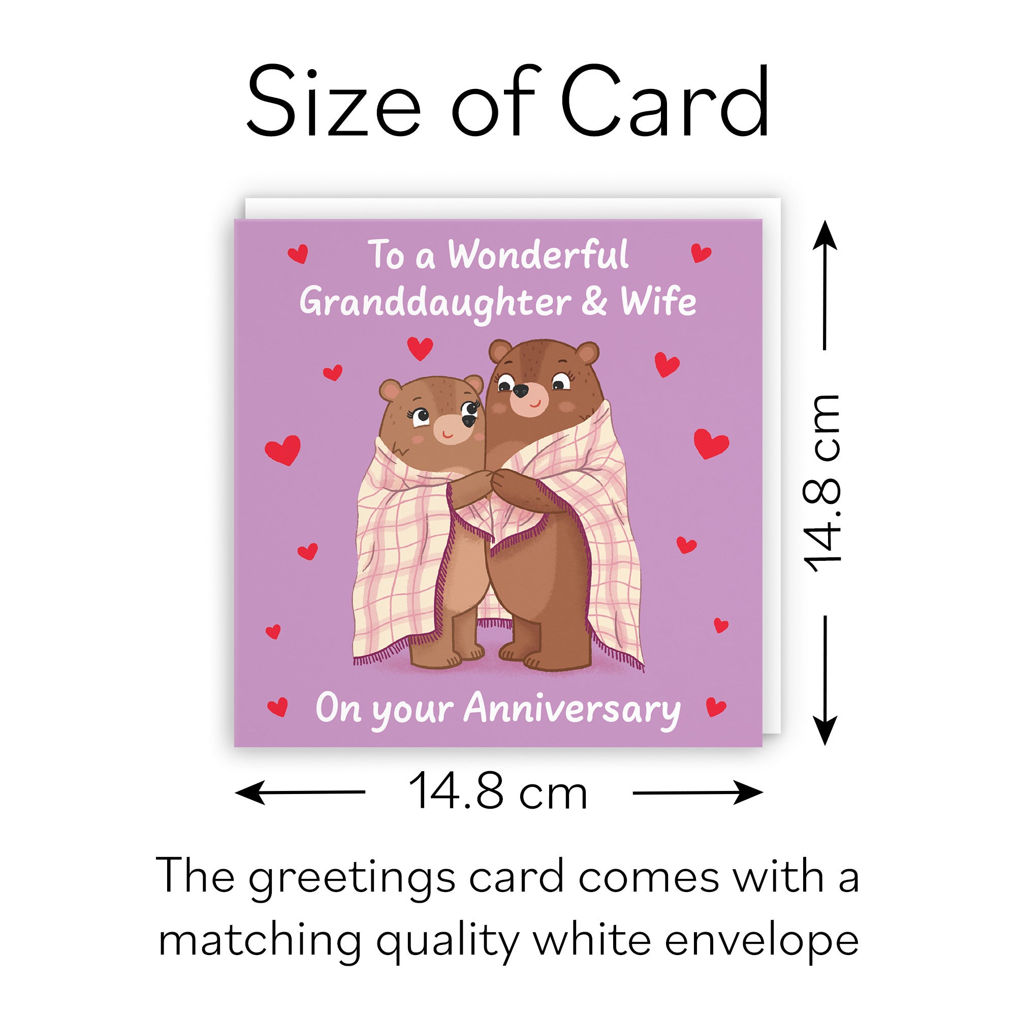 Granddaughter And Wife Anniversary Card Snuggly Bears Love Story - Default Title (B0DHW9S2W2)