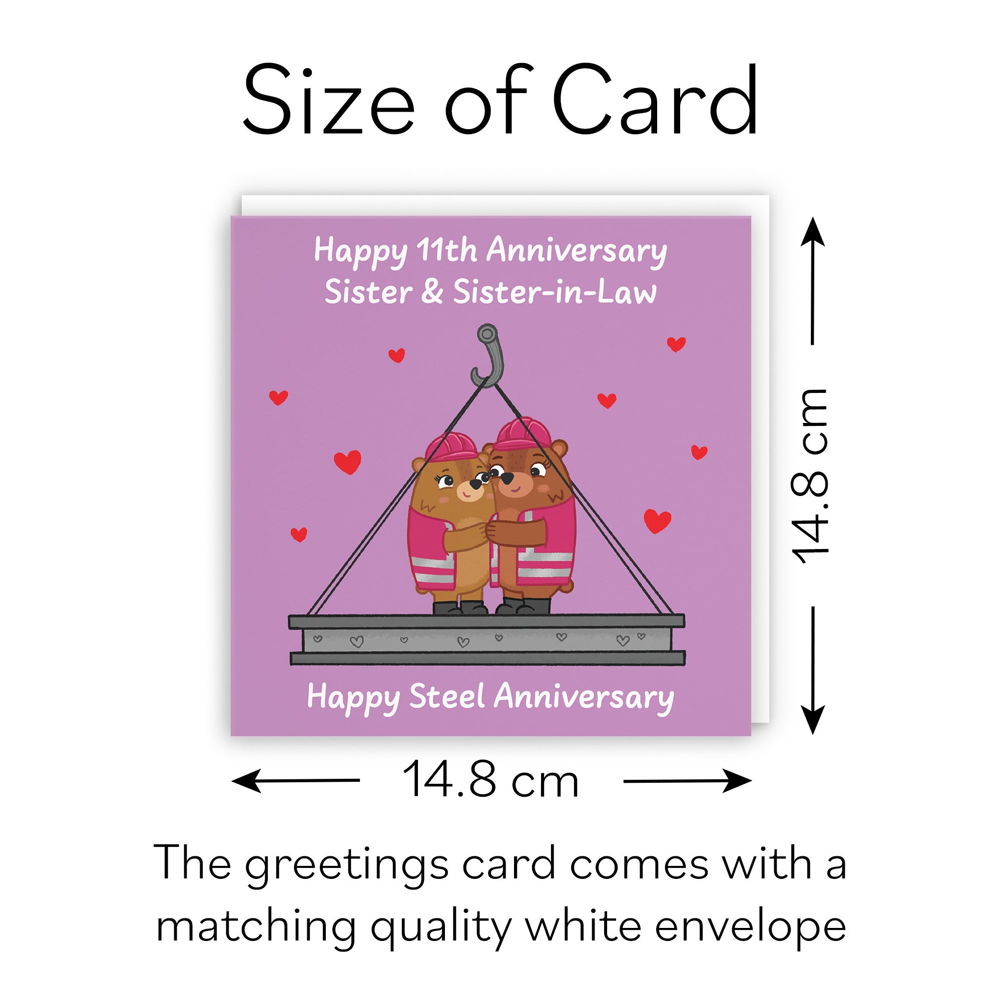 11th Sister And Sister In Law Anniversary Card Love Story - Default Title (B0DHW9SFVQ)