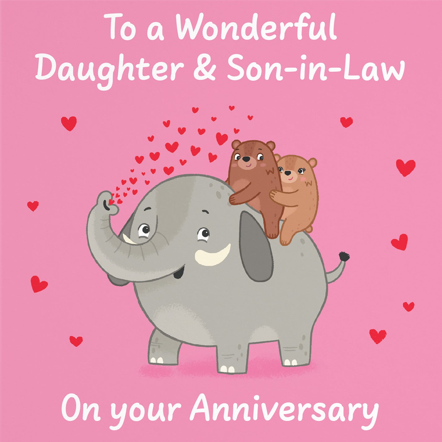 Daughter And Son In Law Anniversary Card Elephant Love Story - Default Title (B0DHW9Z857)