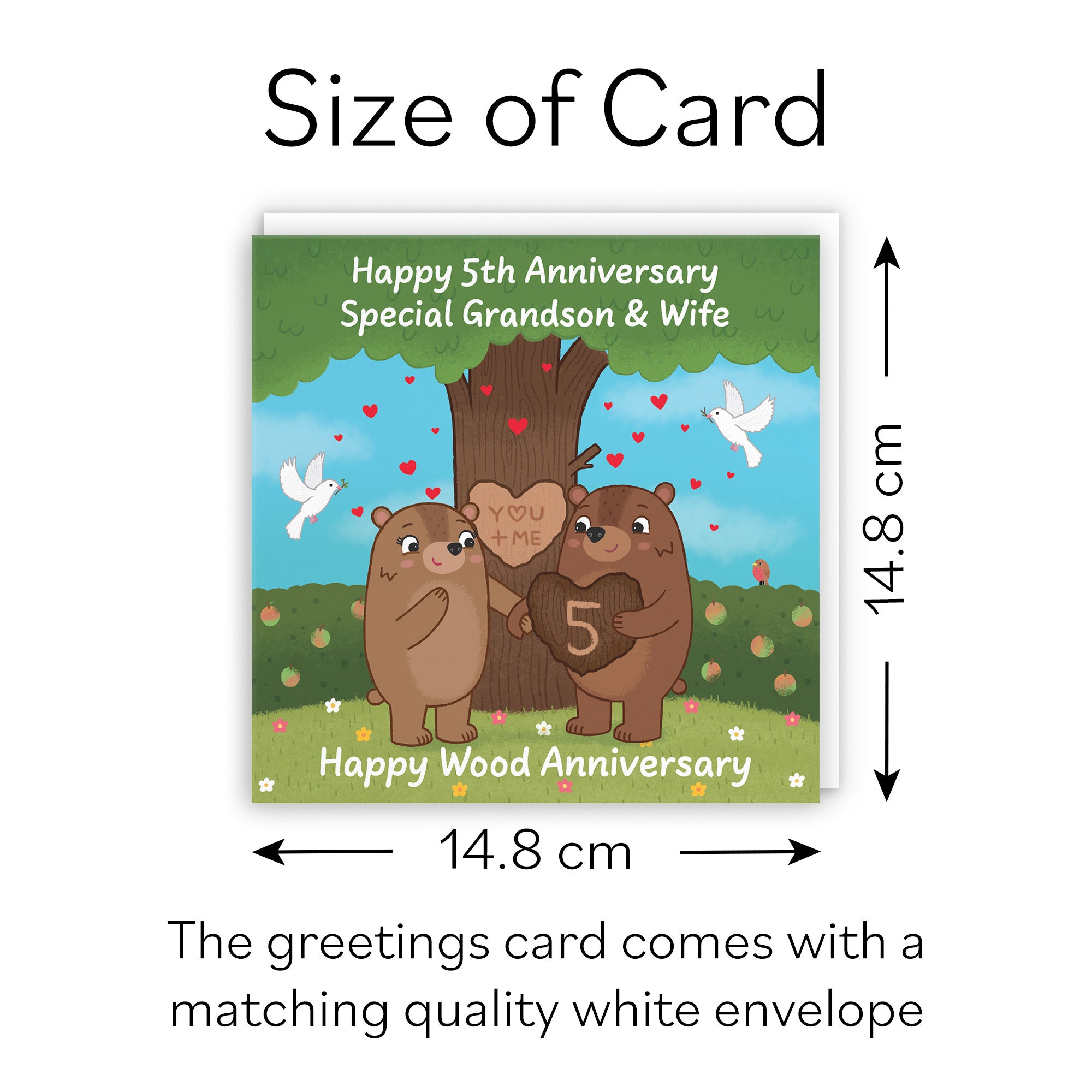 5th Grandson And Wife Anniversary Card Love Story - Default Title (B0DHWB9NHF)