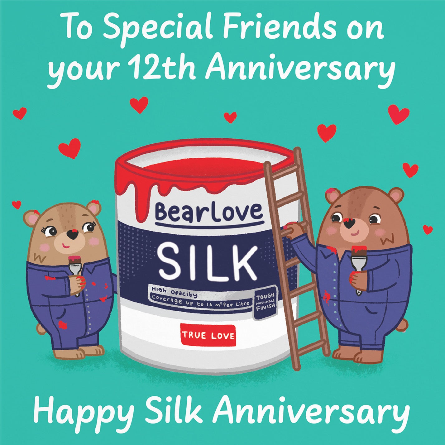 12th Special Friends Anniversary Card Love Story - Default Title (B0DHWBC1SX)