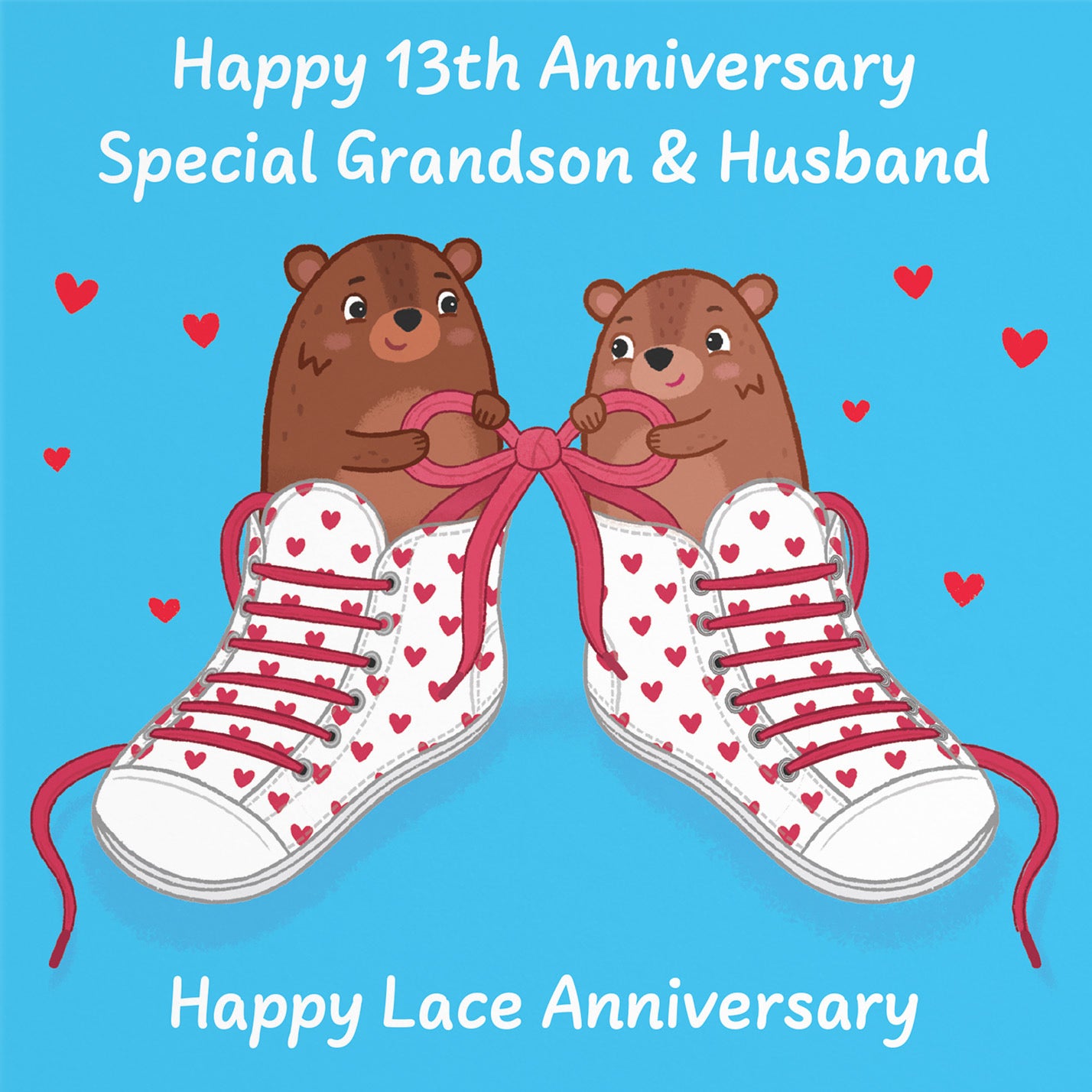 13th Grandson And Husband Anniversary Card Love Story - Default Title (B0DHWC38JC)